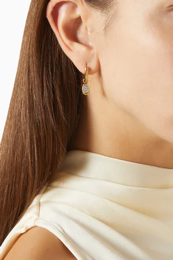 Molten Crystal Pavé Drop Earrings in Brass