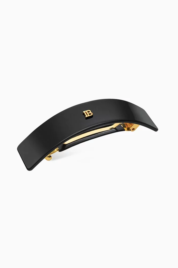 Large Black Cellulose Acetate Barrette pour Cheveux
