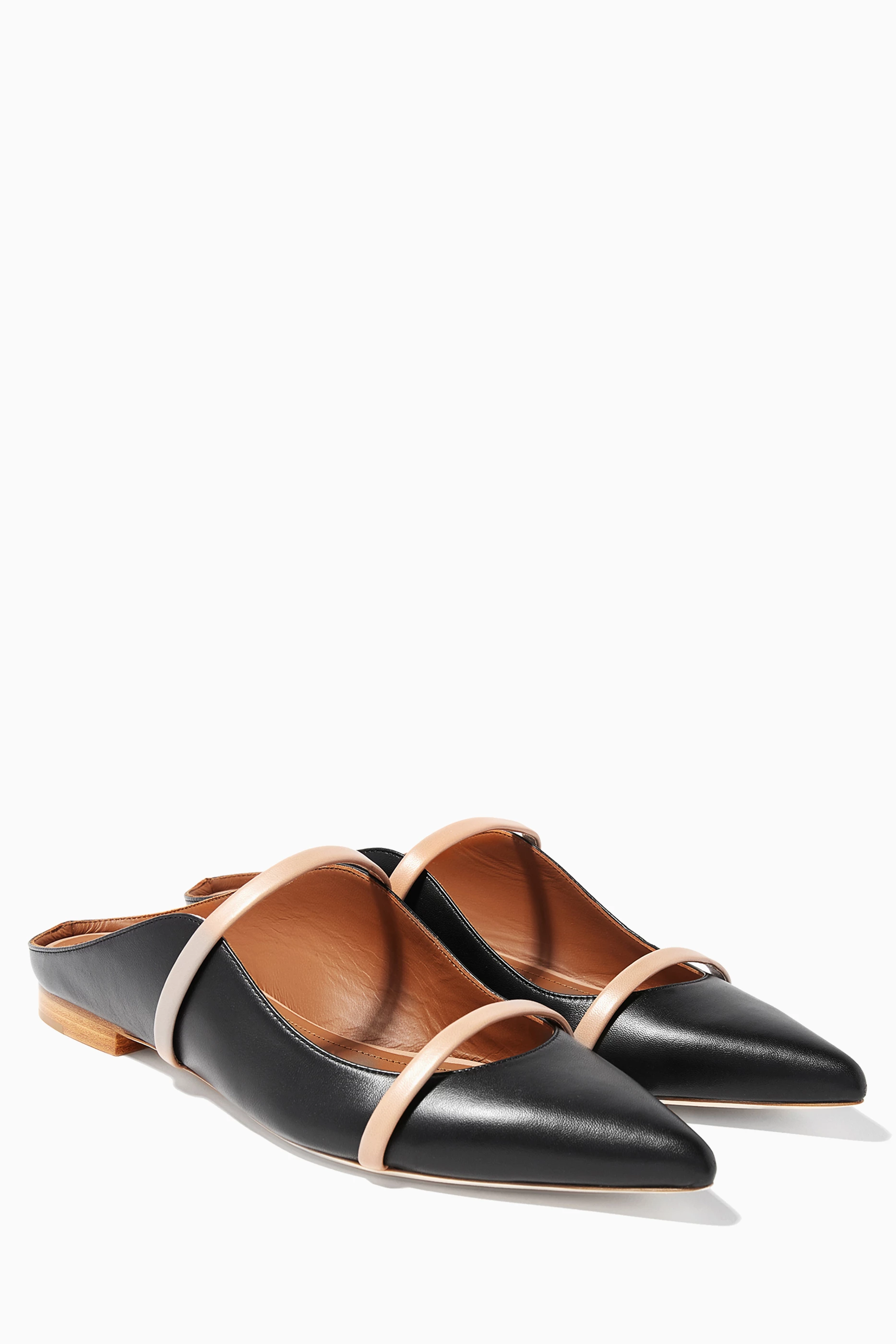 Buy Malone Souliers Black Black Maureen Leather Flats for Women in