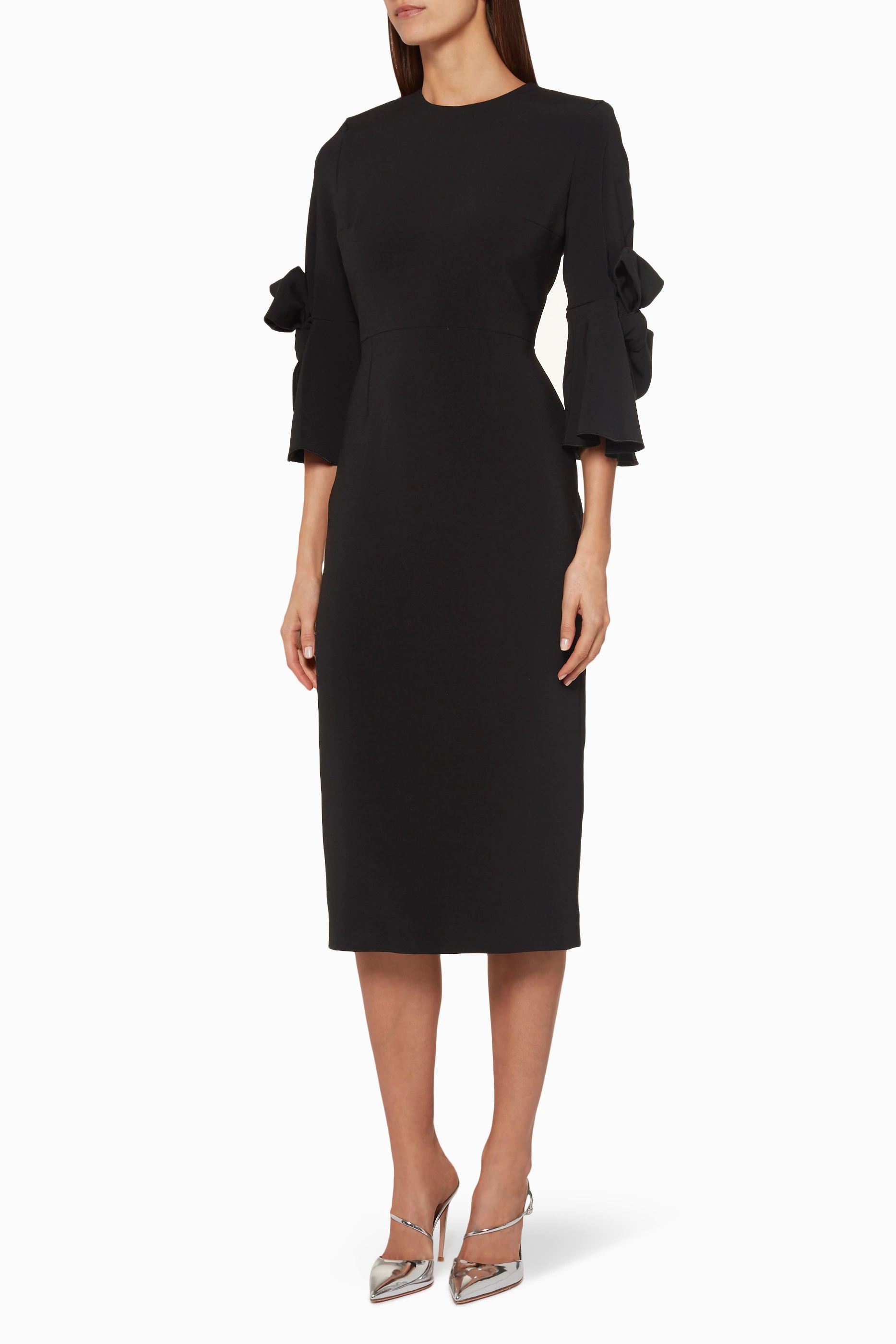 Buy Roksanda Black Lavete Cr pe Midi Dress for Women in Kuwait