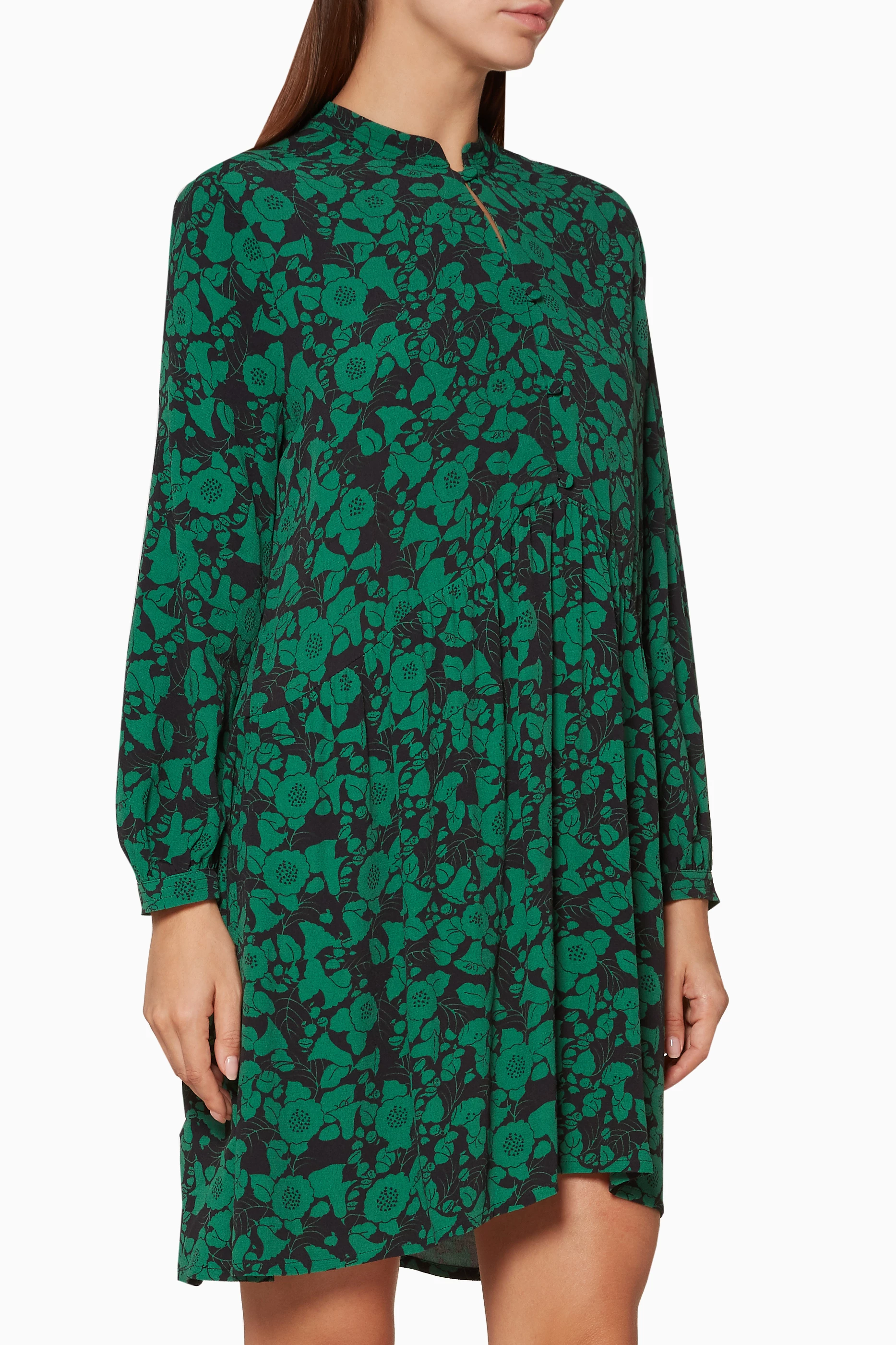 Whistles deco floral print shirt dress 2025