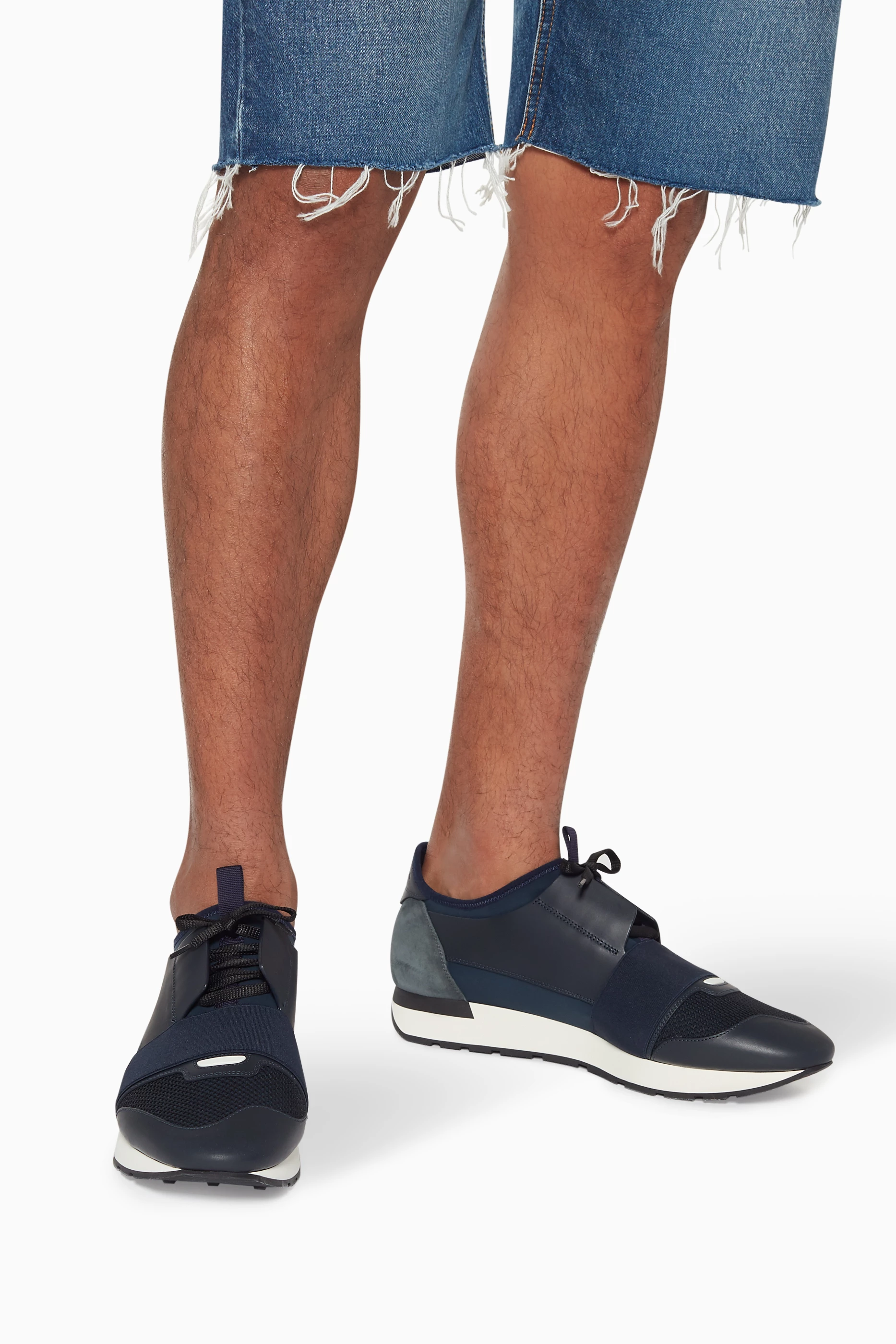 Balenciaga race runners navy blue top