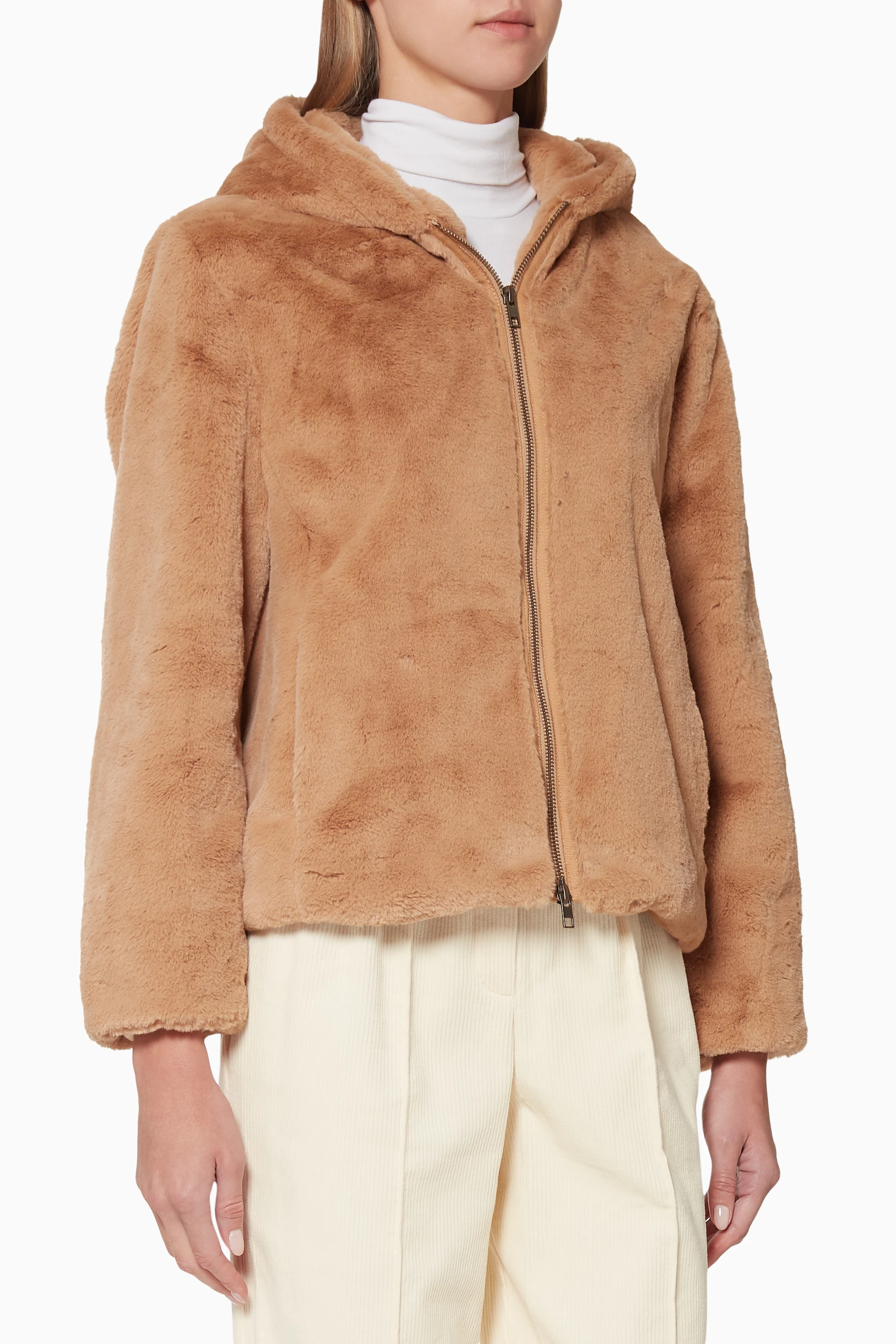 Buy Vince Plush Faux Fur Hoodie for WOMEN | Ounass Kuwait