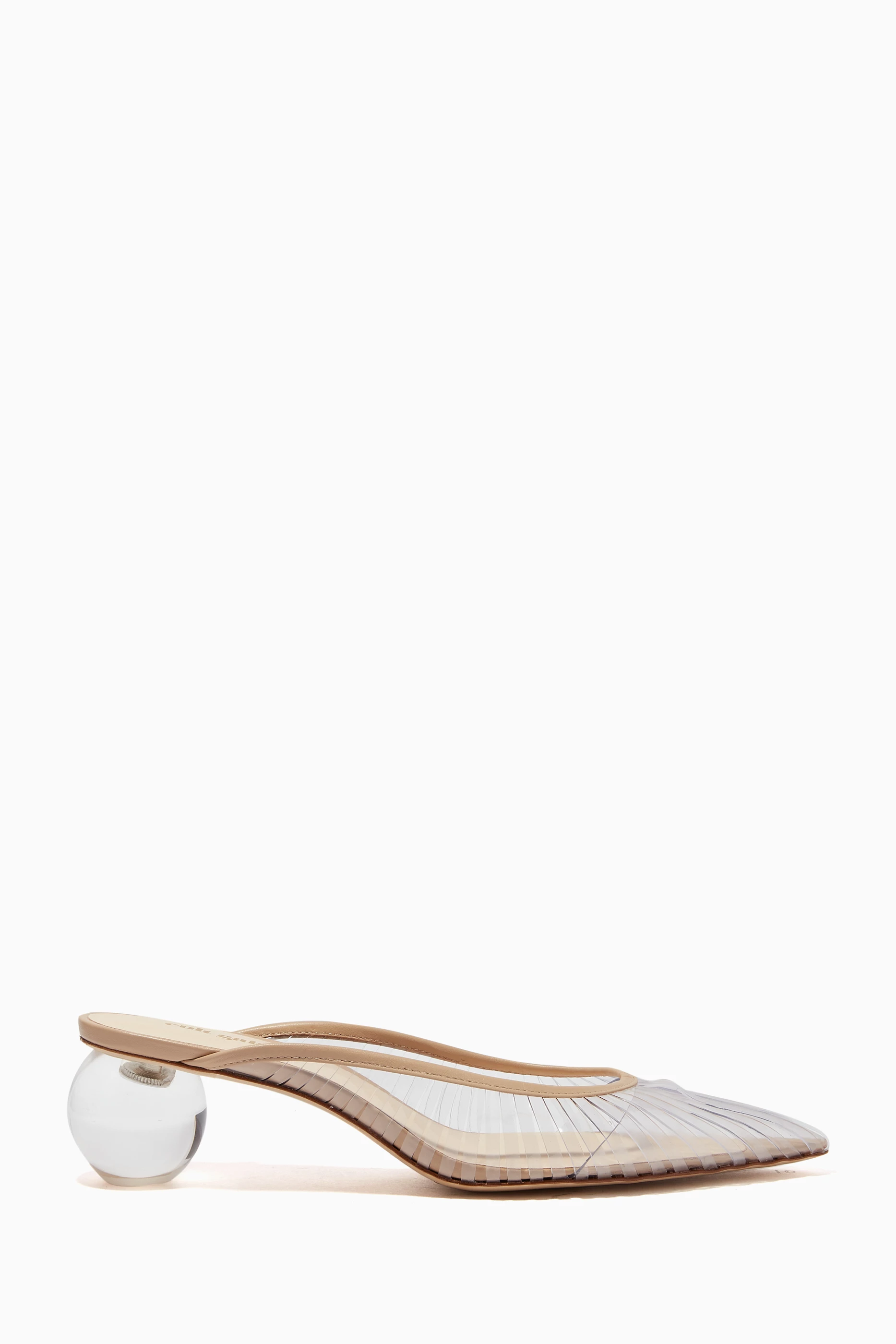 Buy Colourless Alia 50 Mule Sandals in Clear Plexi for Women in