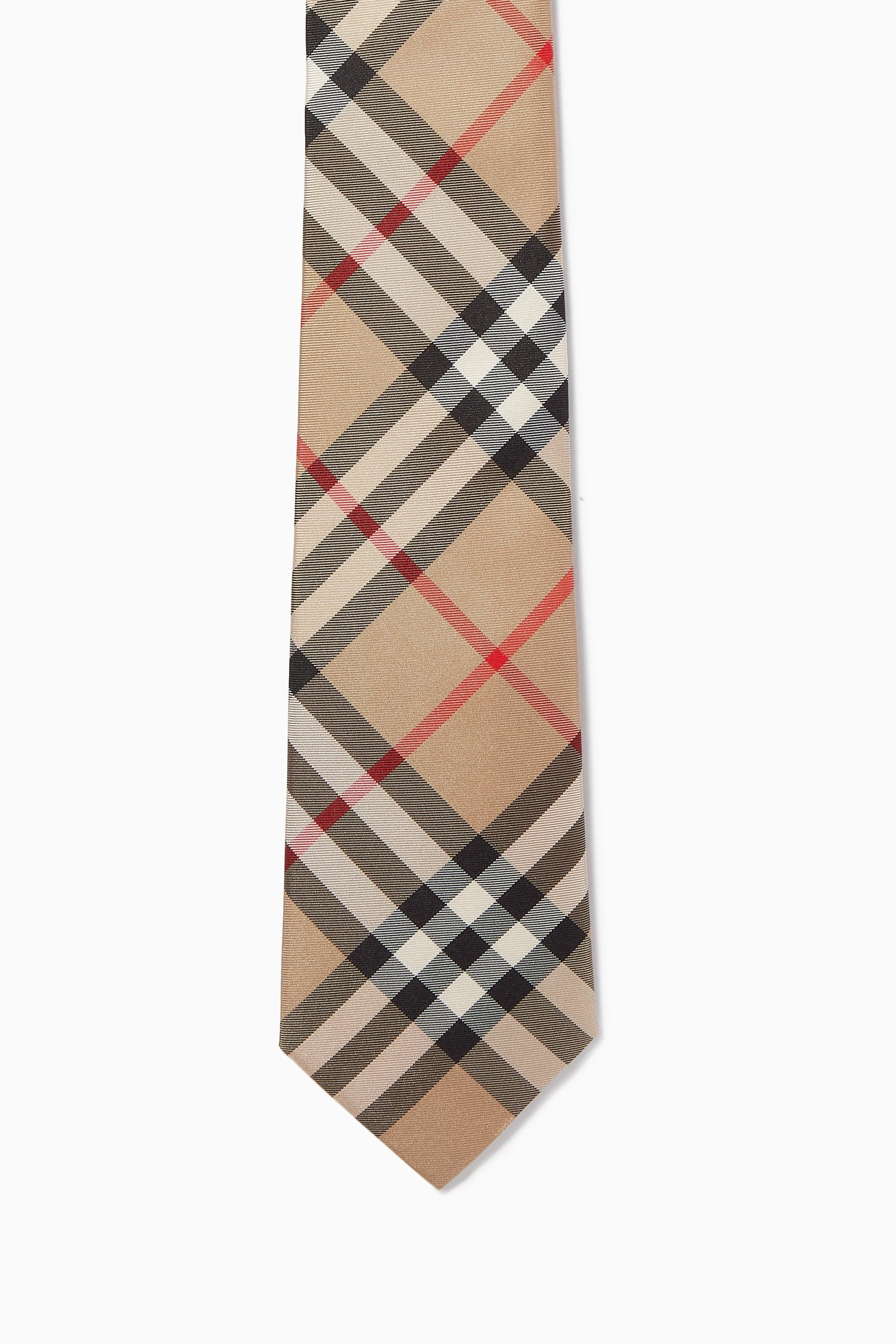 Burberry manston check online silk tie