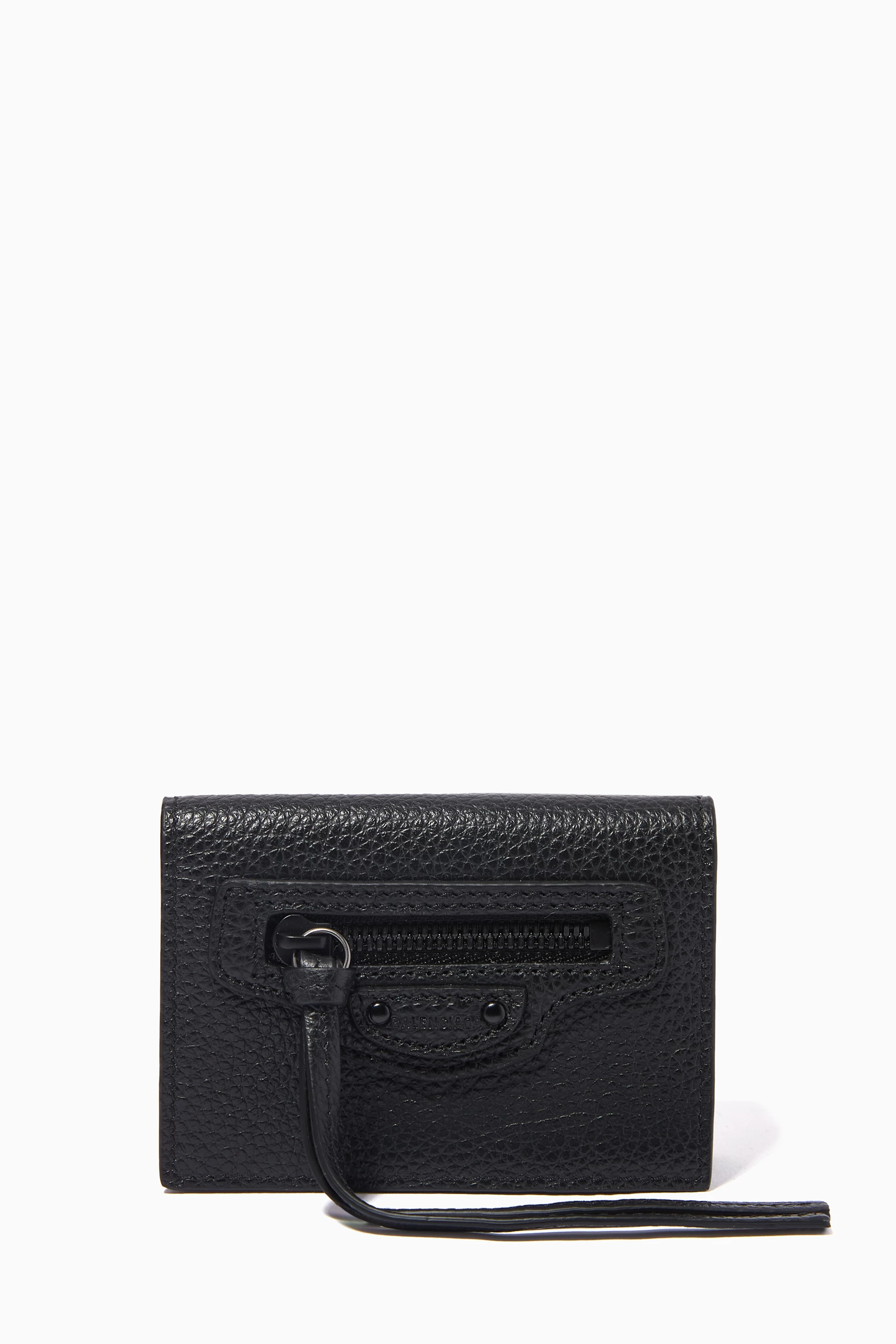 Buy Balenciaga Black Neo Classic Mini Wallet in Grained Calfskin
