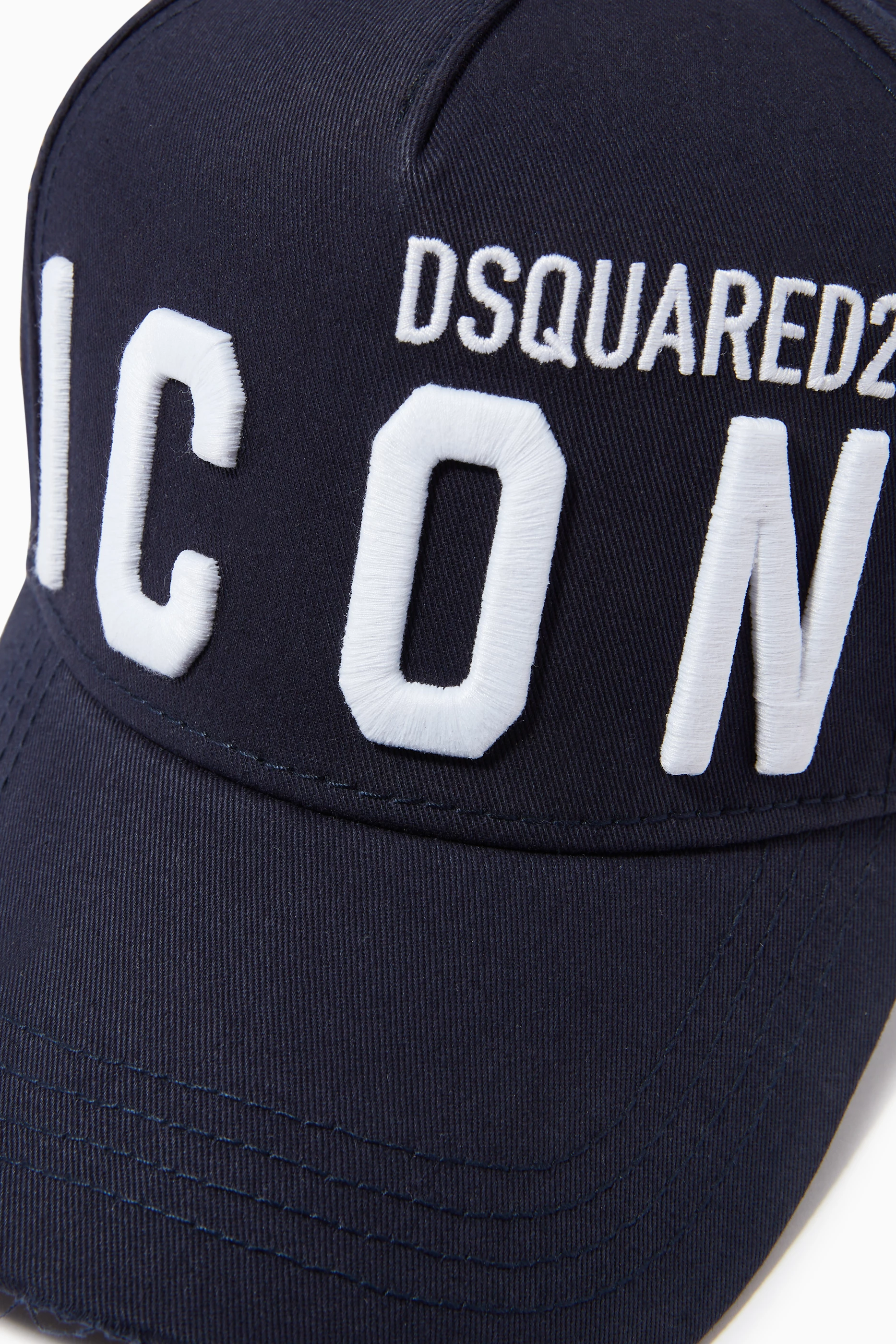 Buy Dsquared2 Blue Icon Logo Embroidered Cap in Cotton for Men in