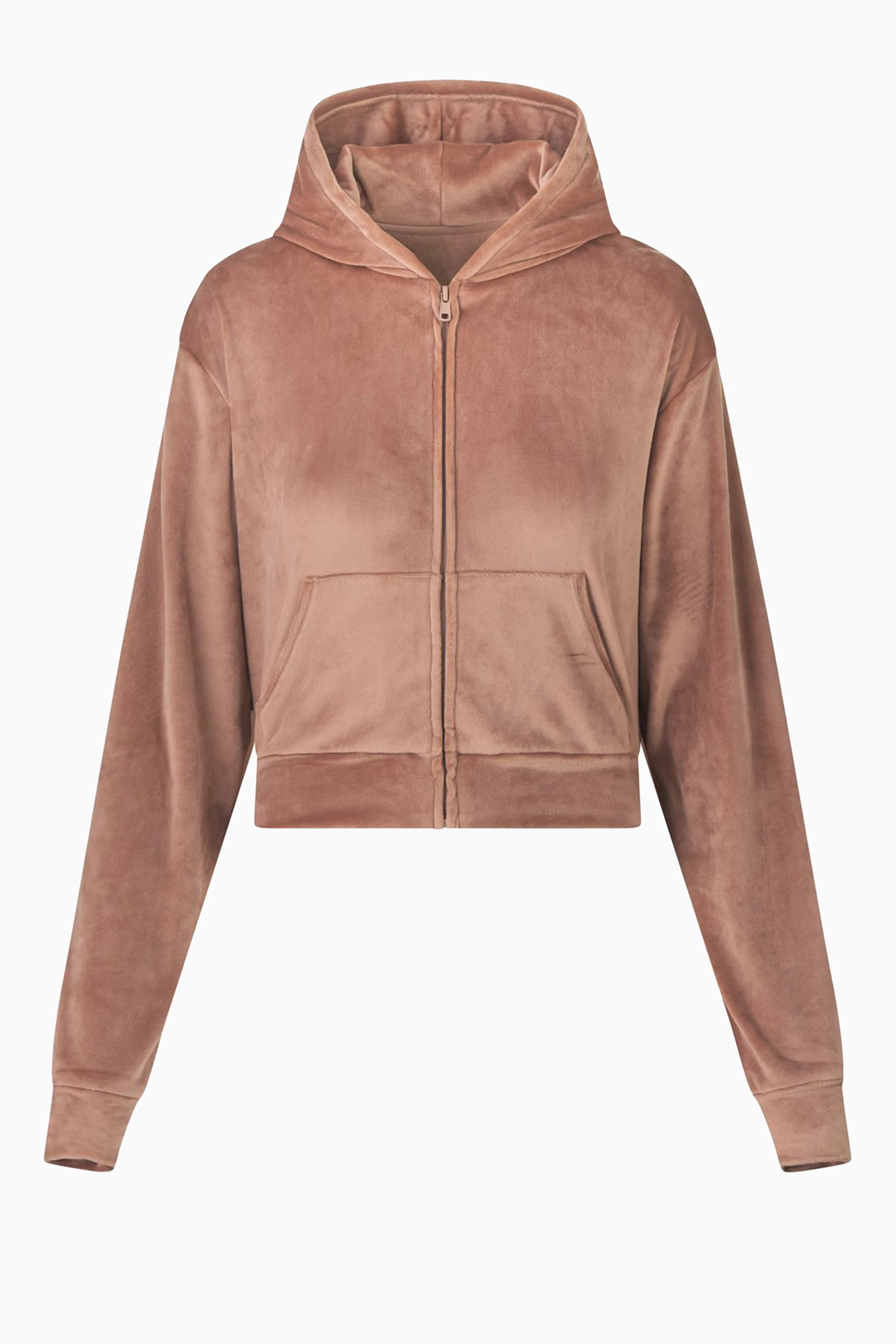 Buy SKIMS Brown Velour Fleece Hoodie for WOMEN | Ounass Kuwait