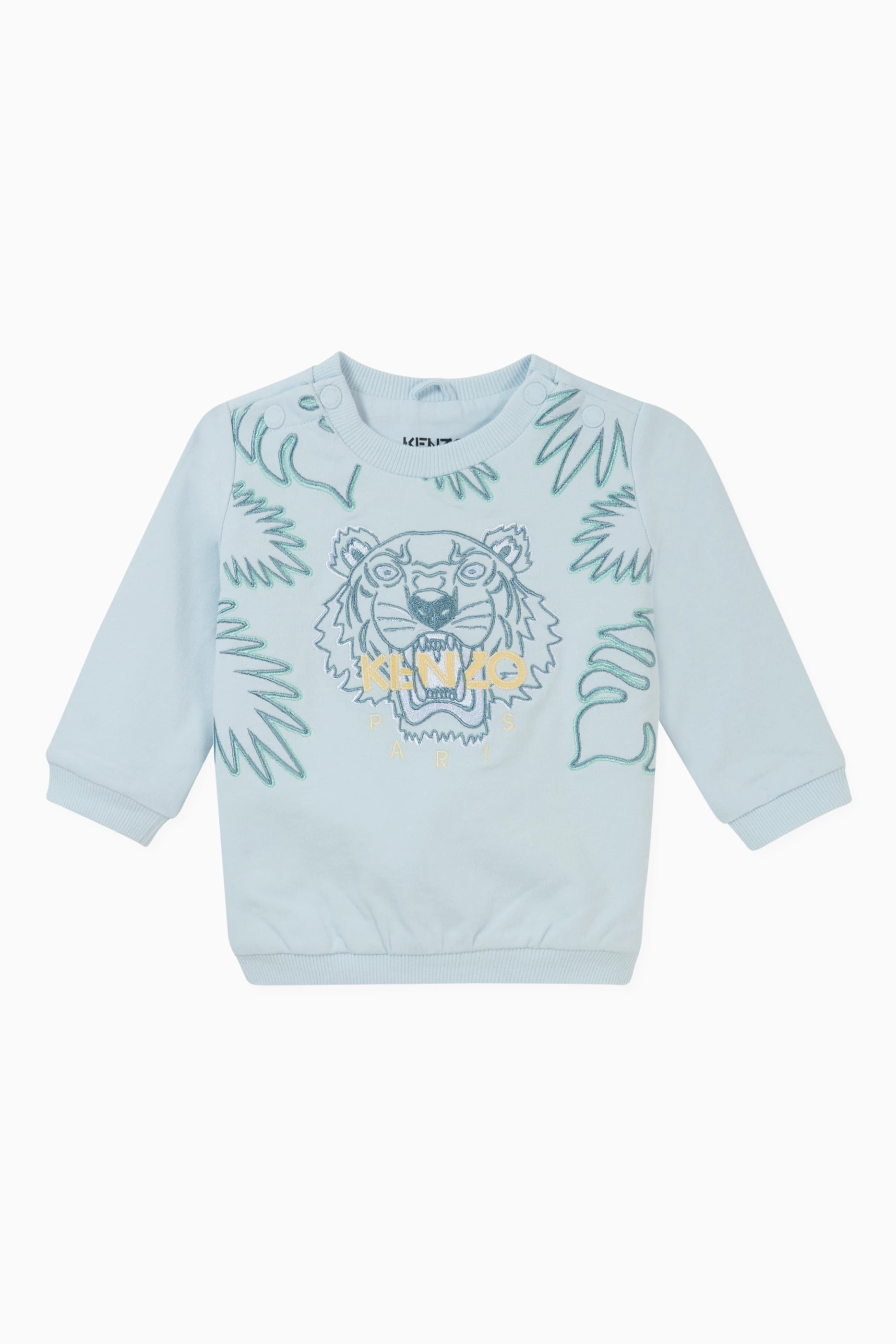 Buy KENZO KIDS Blue Kenzo Tiger Sweatshirt in Cotton Jersey for