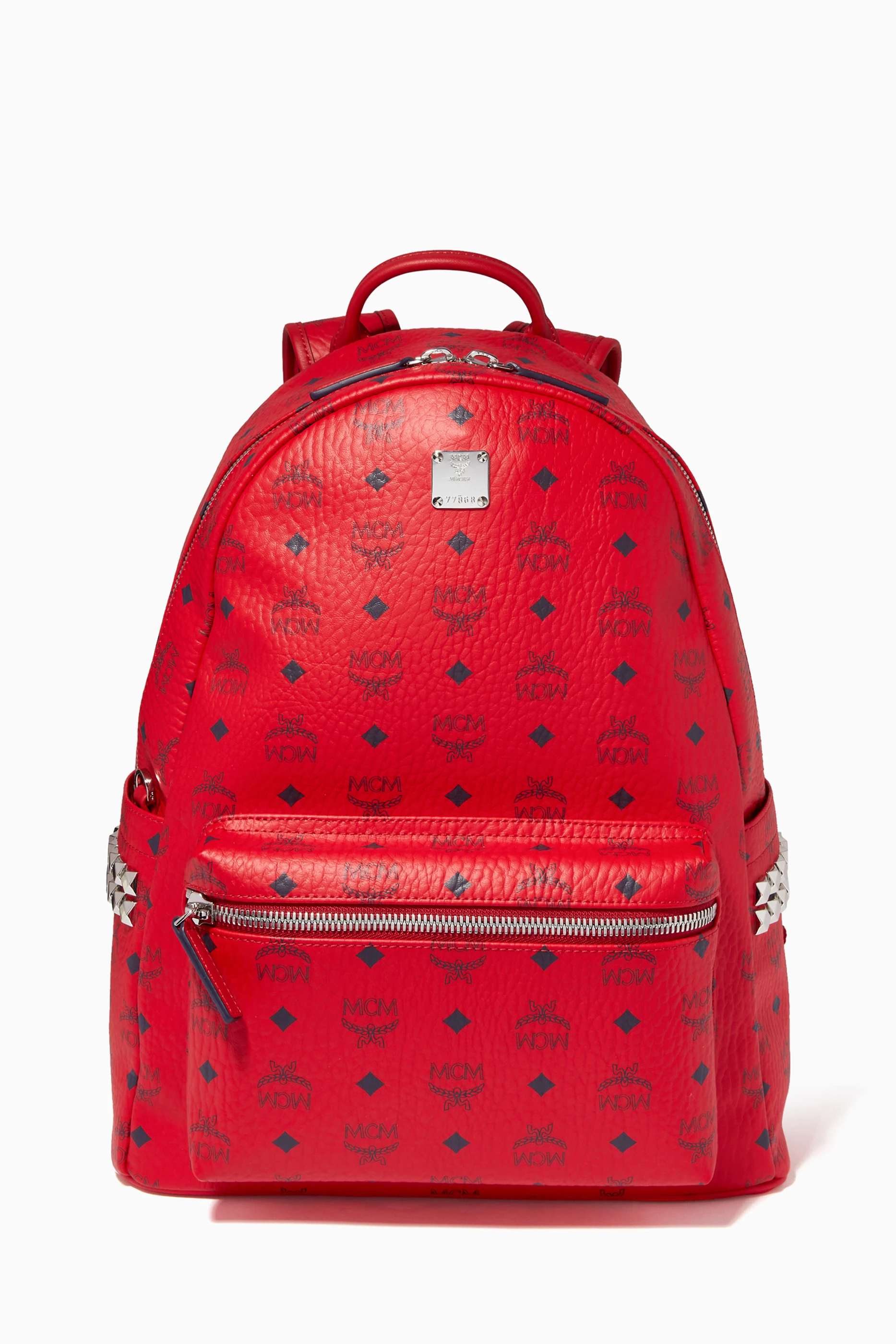 Red shop mcm backpack
