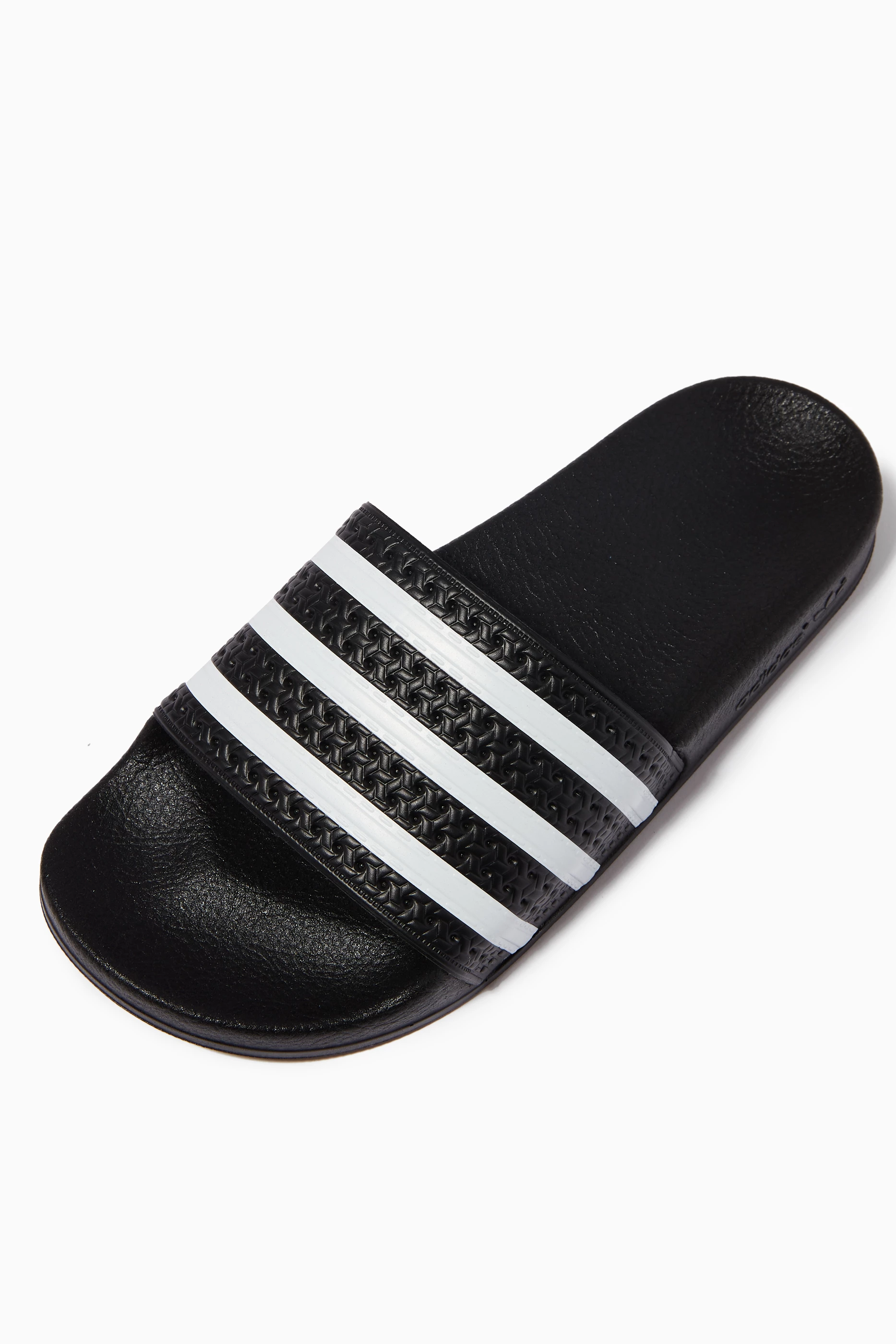 Buy adidas Black Adilette Slide Sandals in Rubber for Boys in