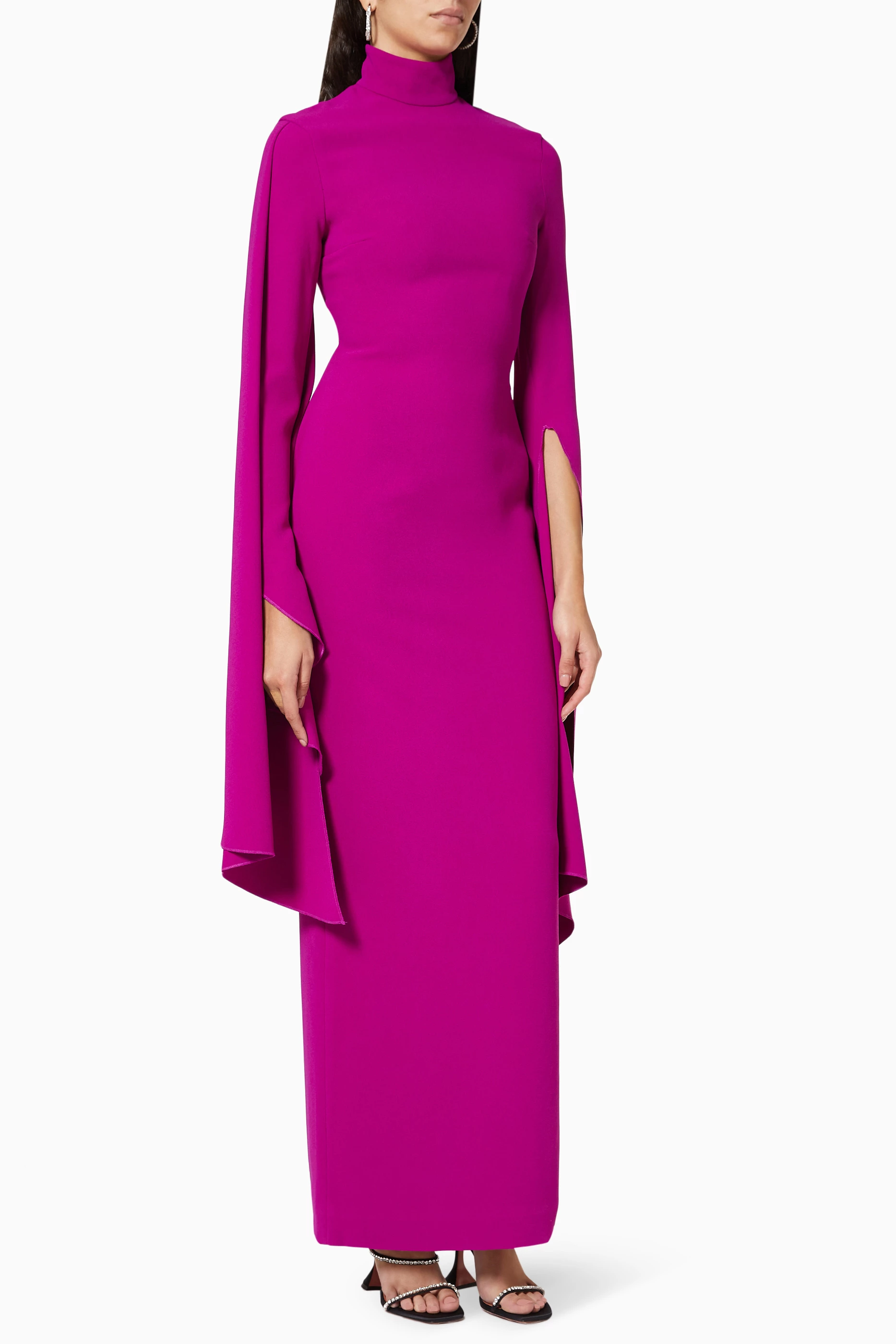 Buy Solace London Purple Layla Maxi Dress in Crepe for Women in