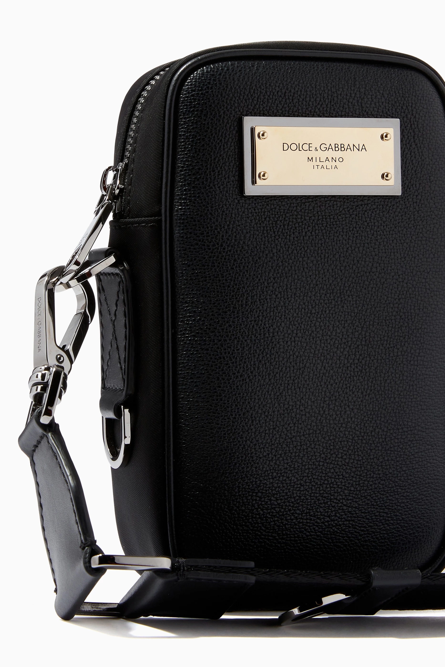 Shop Dolce & Gabbana Black Crossbody Bag in in Grainy Leather & Nylon for  MEN | Ounass Kuwait