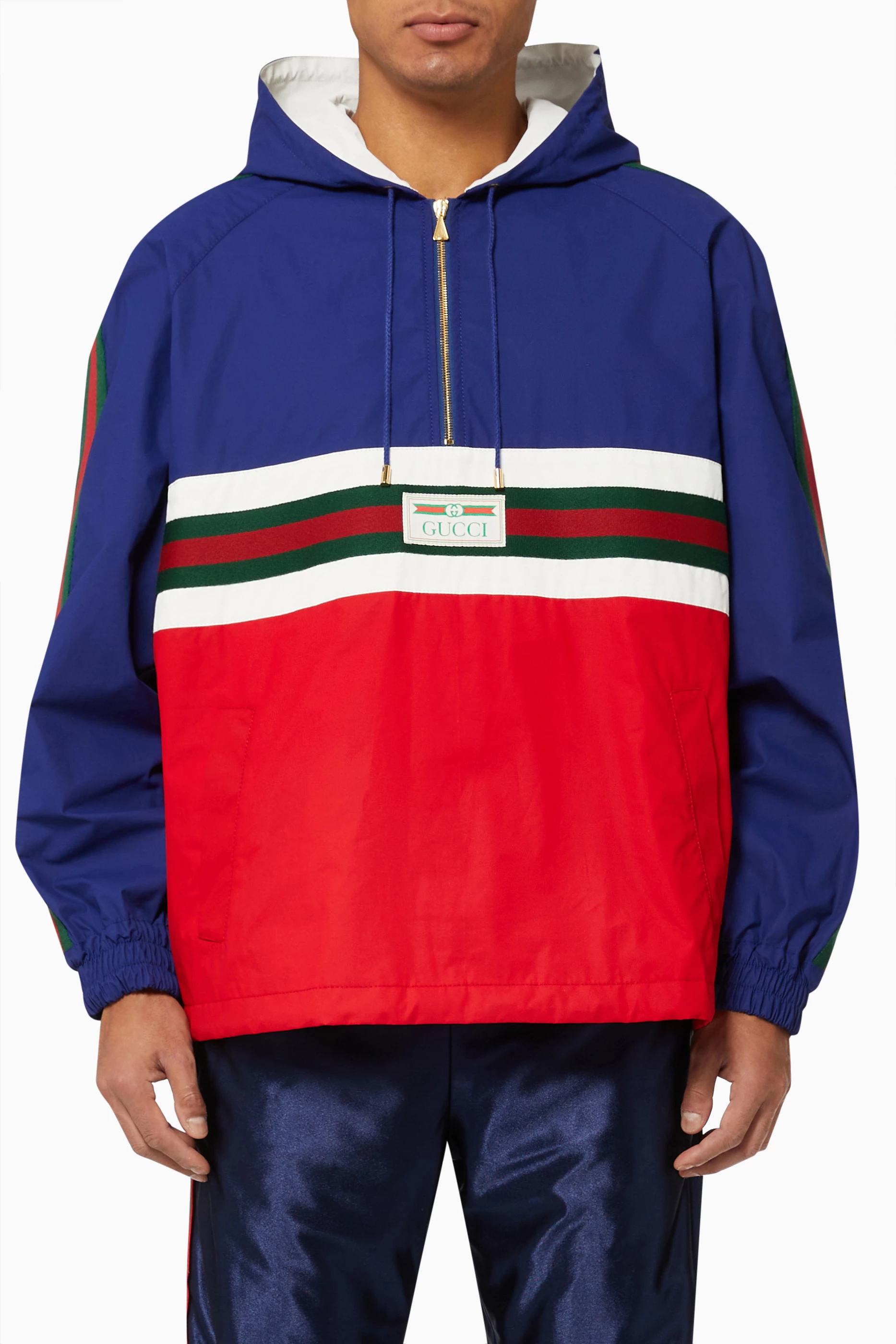 Blue gucci windbreaker hotsell