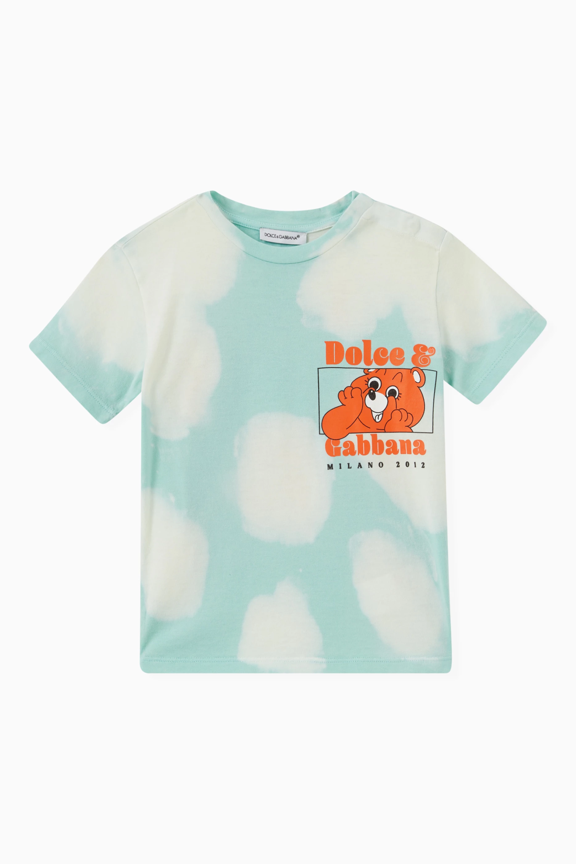 Shop Dolce & Gabbana Blue Teddy Cloud T-Shirt in Cotton for KIDS | Ounass  Kuwait