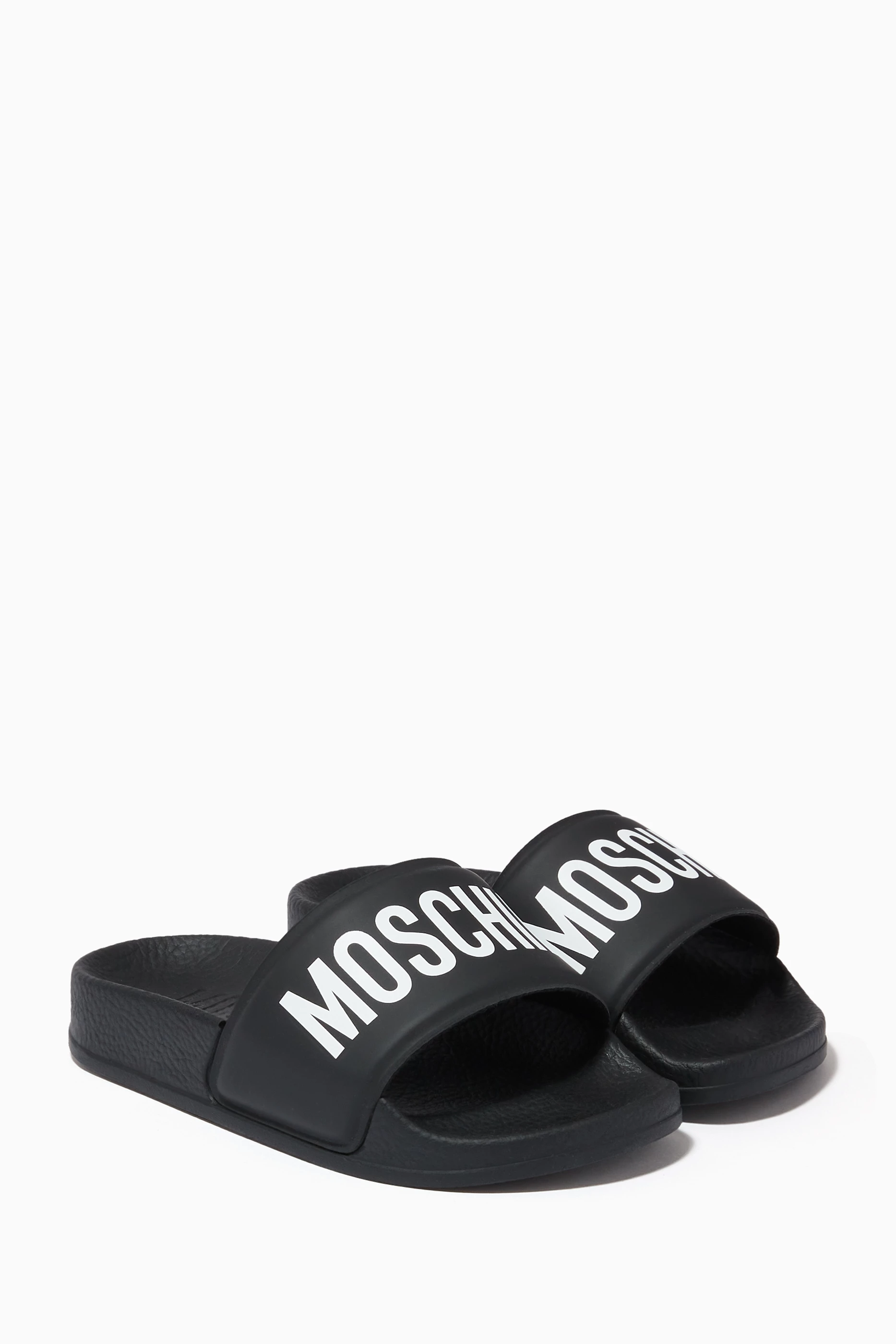 Black outlet moschino slides