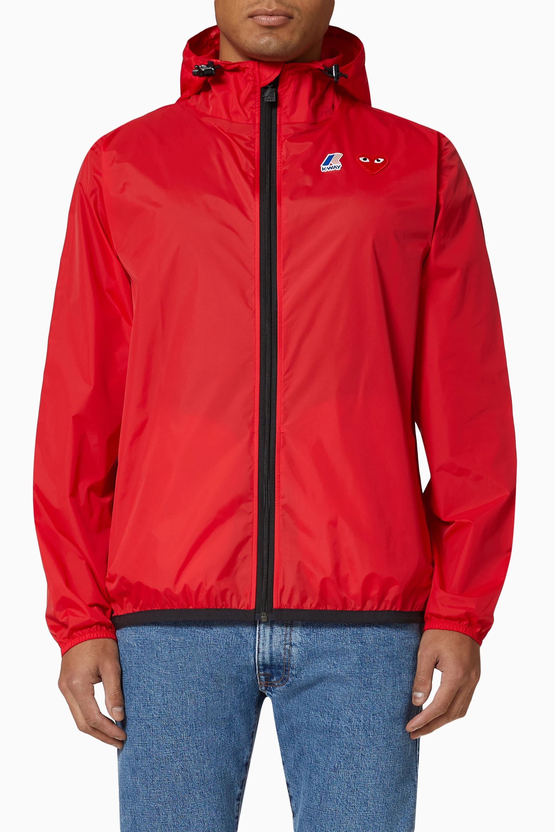 Buy Comme des Gar ons PLAY Red Claude Full Zip Windbreaker Jacket