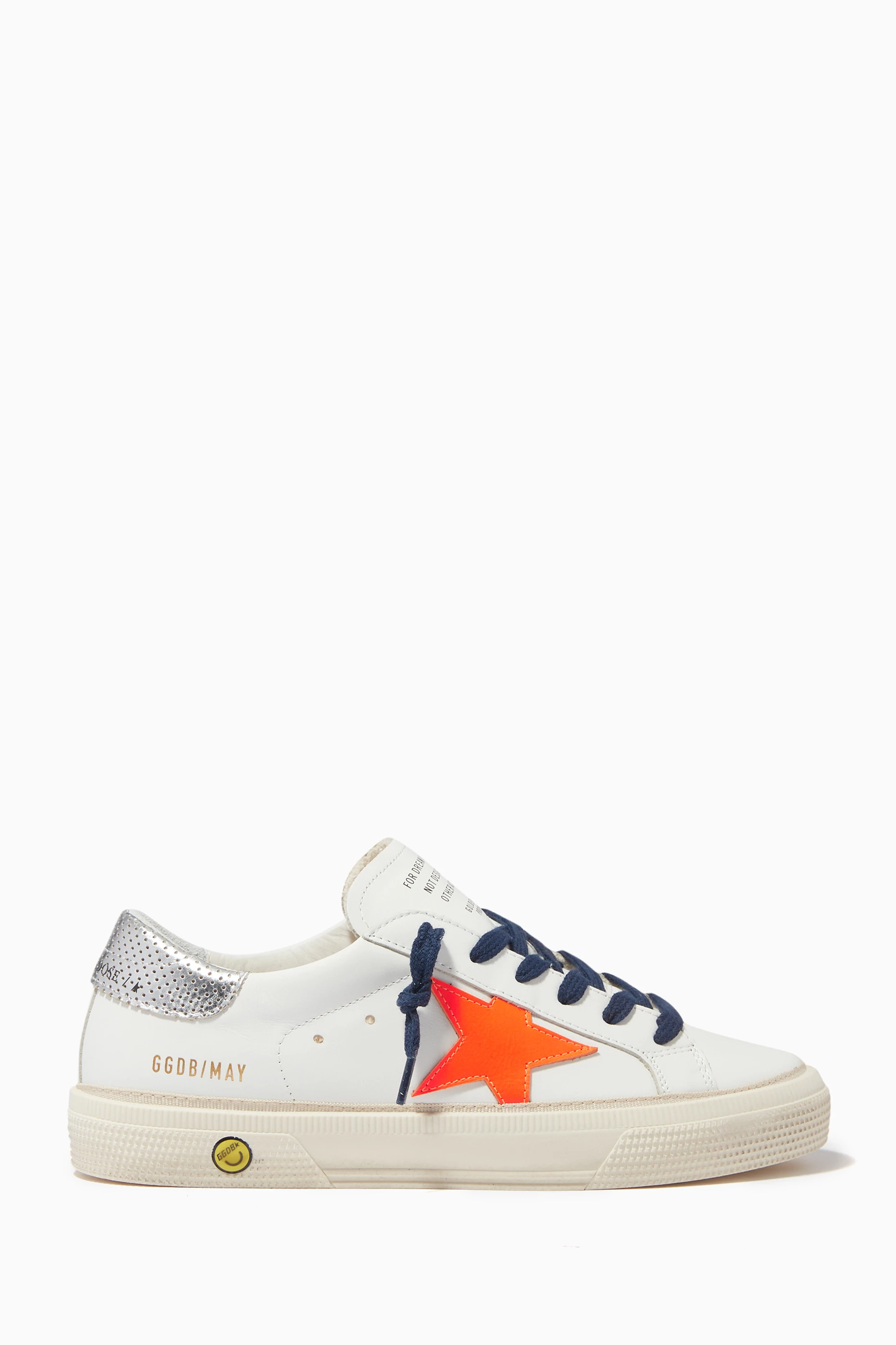 Buy Golden Goose Deluxe Brand White May Sneakers in Leather for KIDS |  Ounass Kuwait