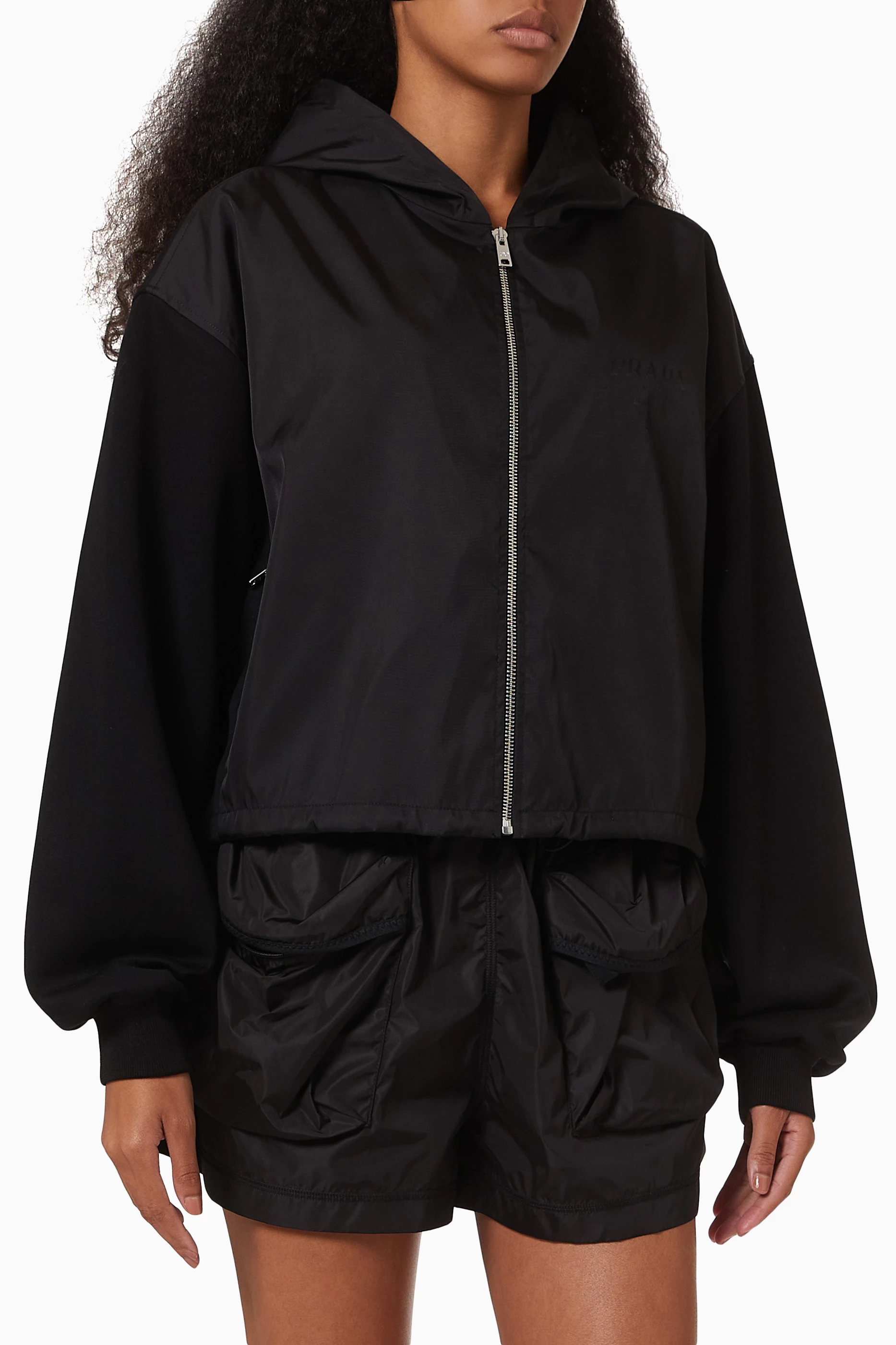 Black prada hoodie top