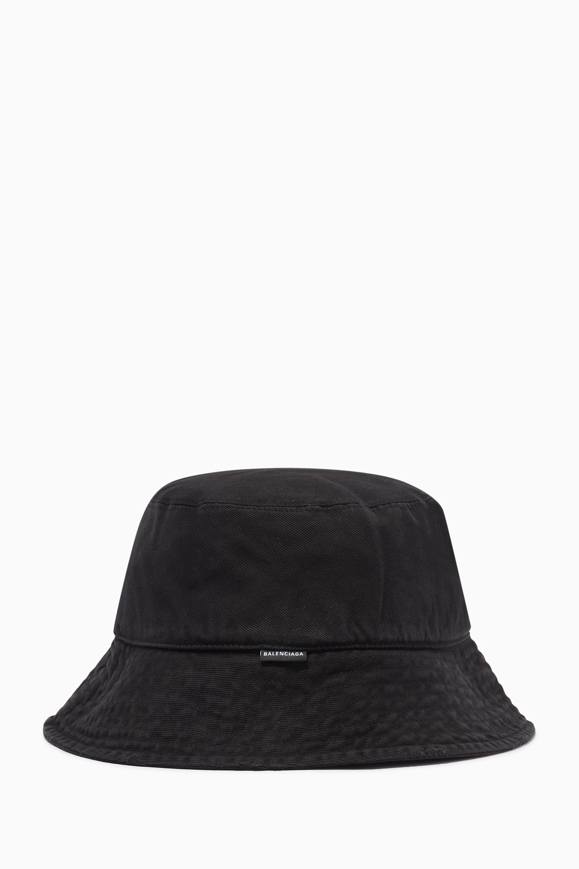 Buy Balenciaga Black Bucket Hat in Cotton blend for Men in Kuwait