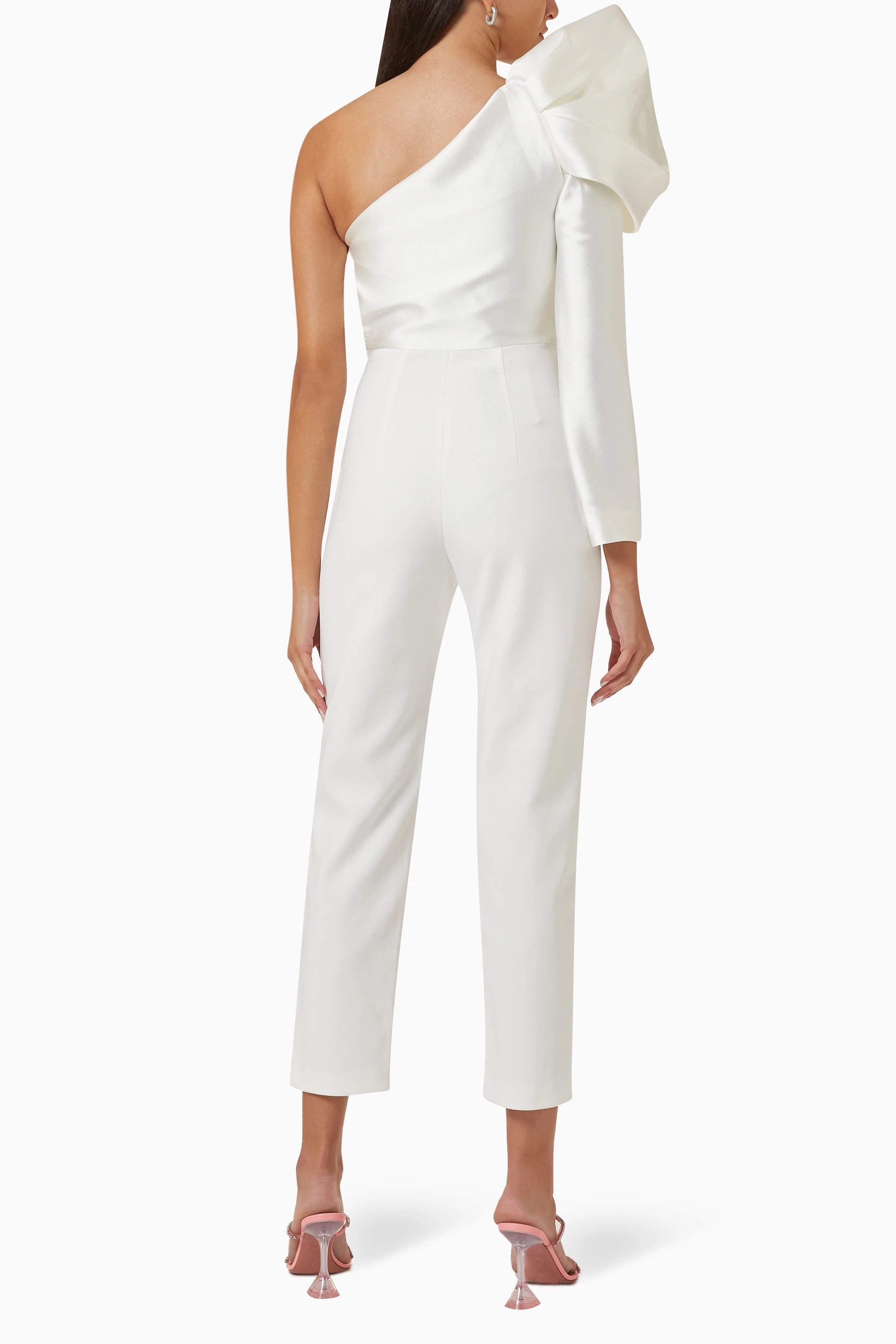 White Short Jumpsuit Penelope - Hazel Women's Clothing Online