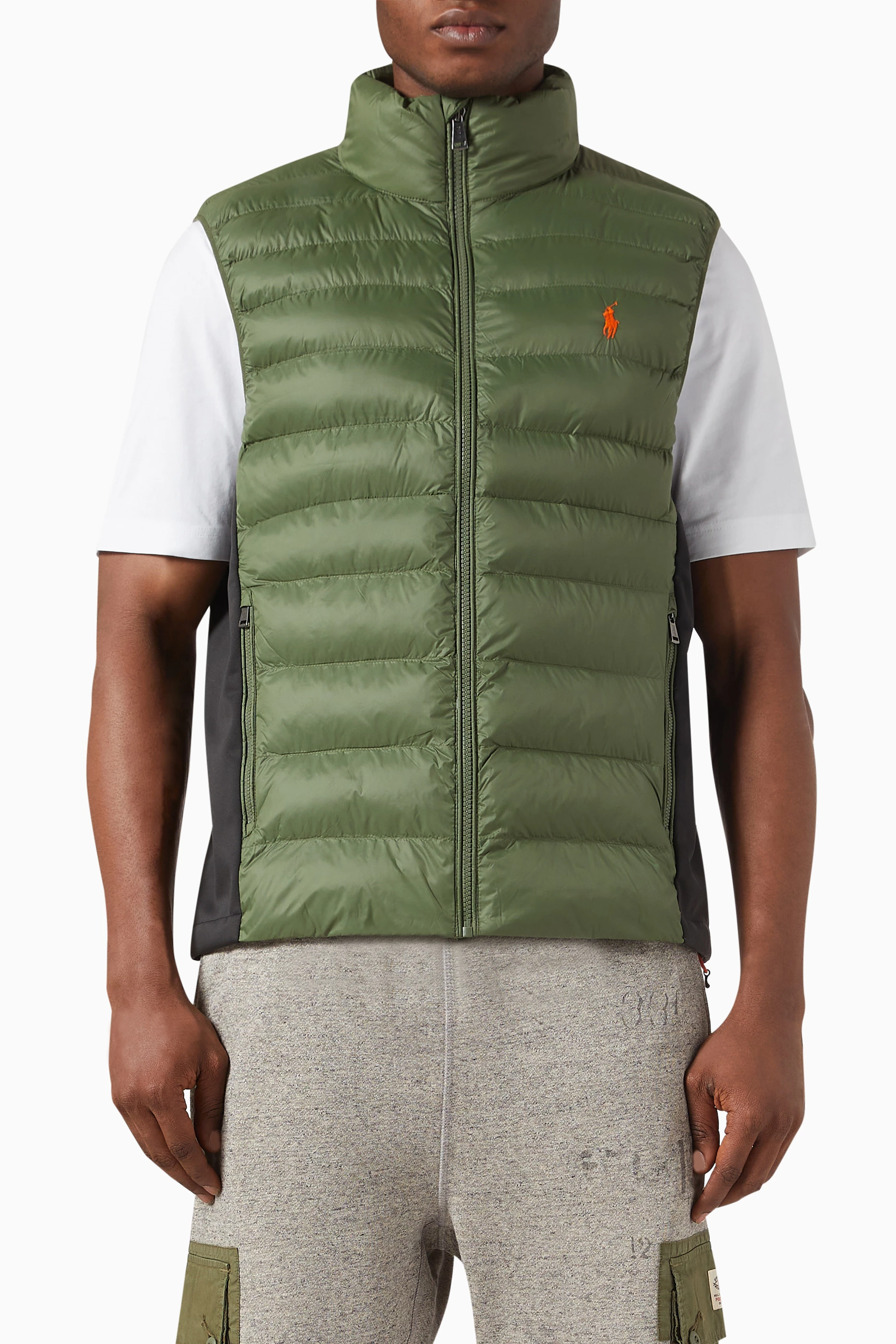 Buy Polo Ralph Lauren Green Terra Hybrid Vest in Padded Nylon for