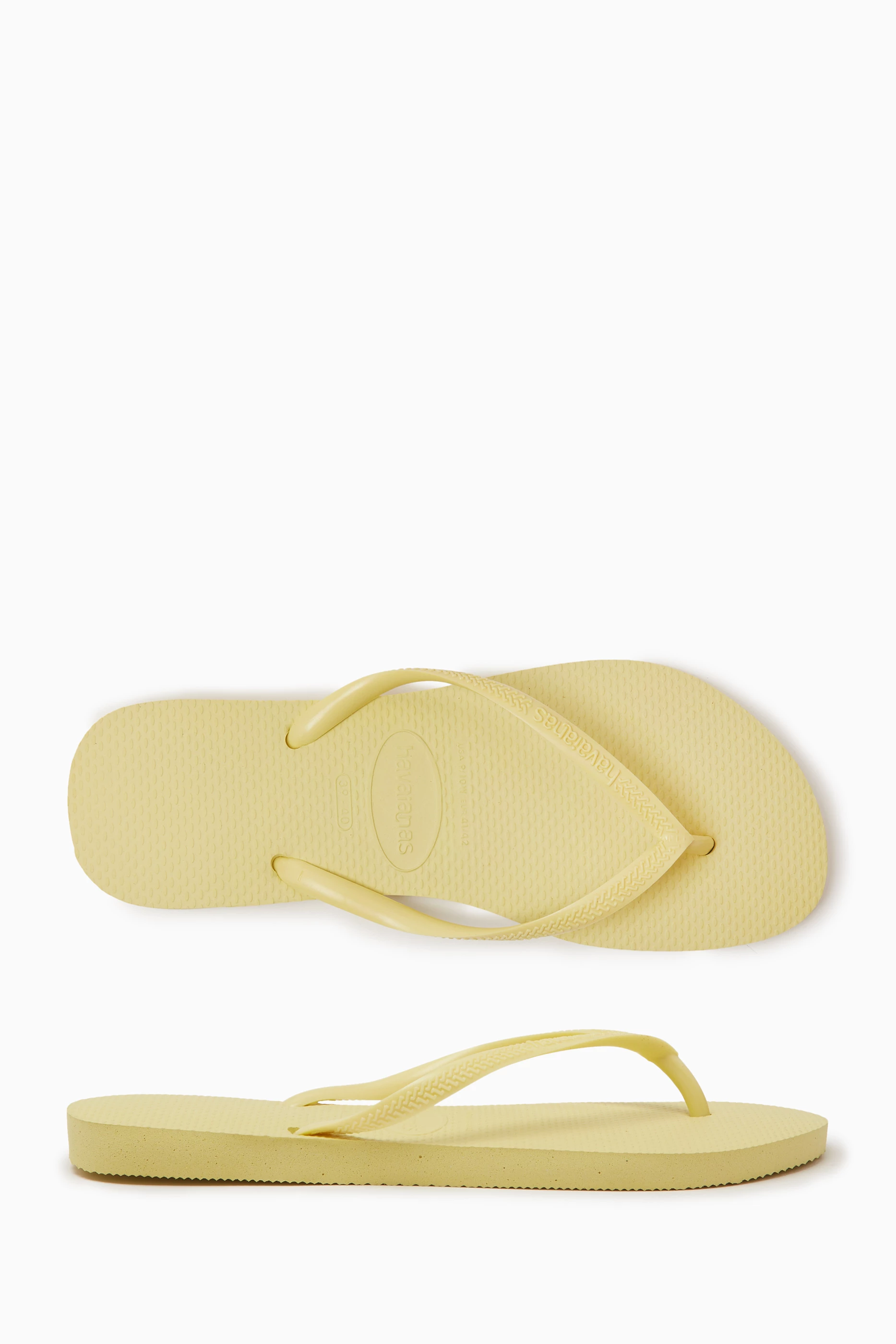 Buy Havaianas Yellow Slim Flip flops in Rubber for Women in Kuwait