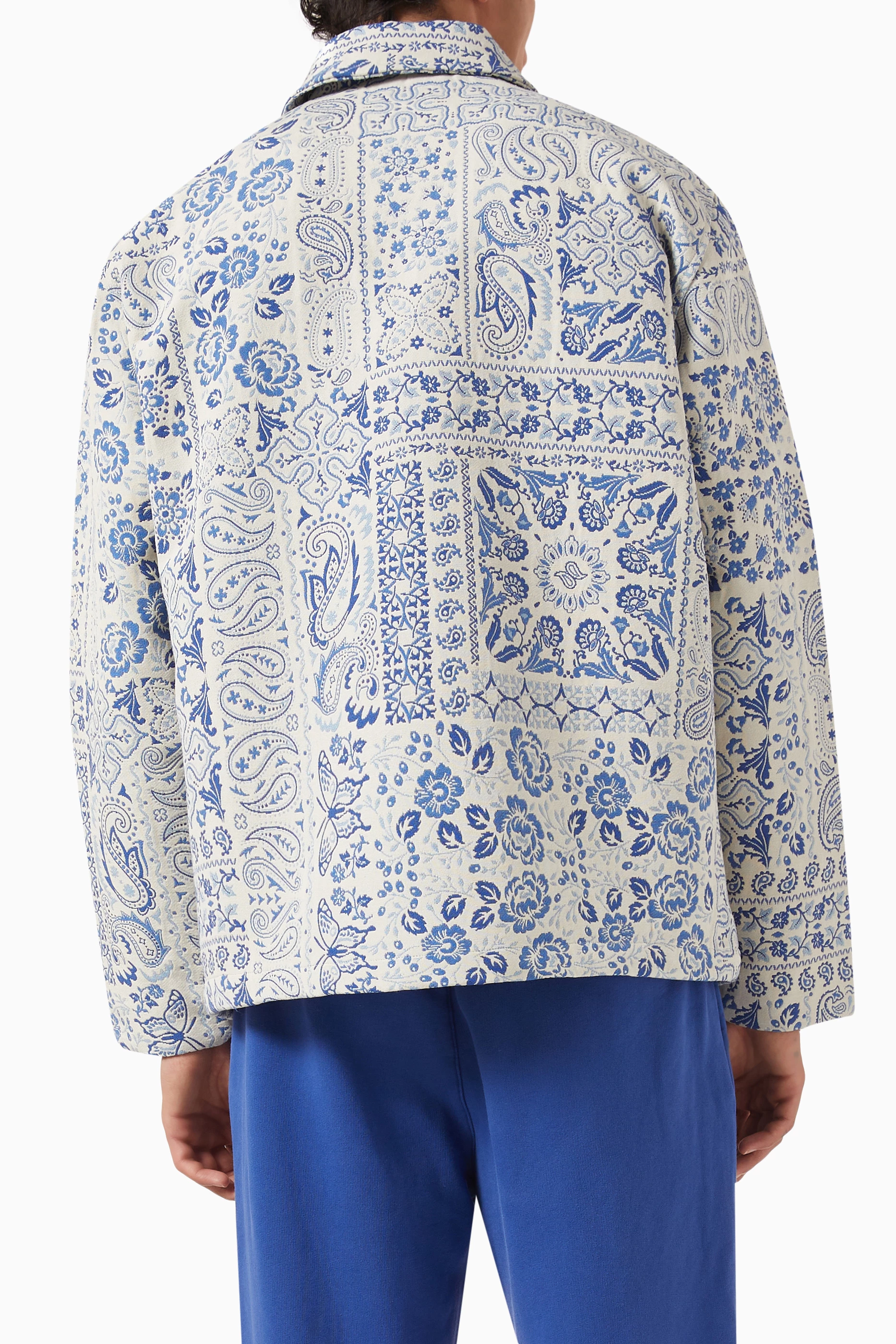 Buy Kith Neutral Tapestry Coaches Jacket in Cotton-blend Jacquard ...