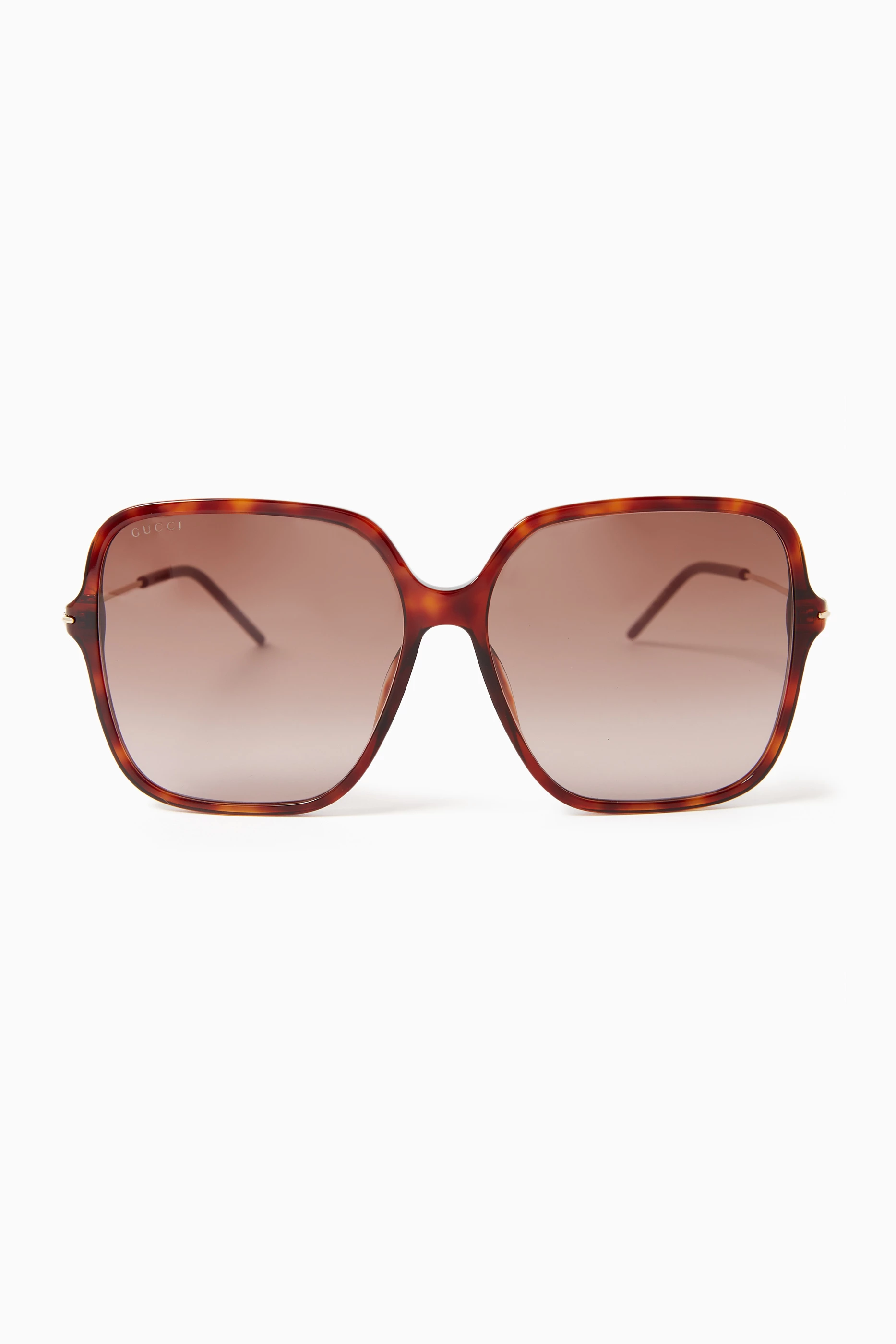 Buy Gucci Brown Oversized Square Sunglasses in Acetate Metal for