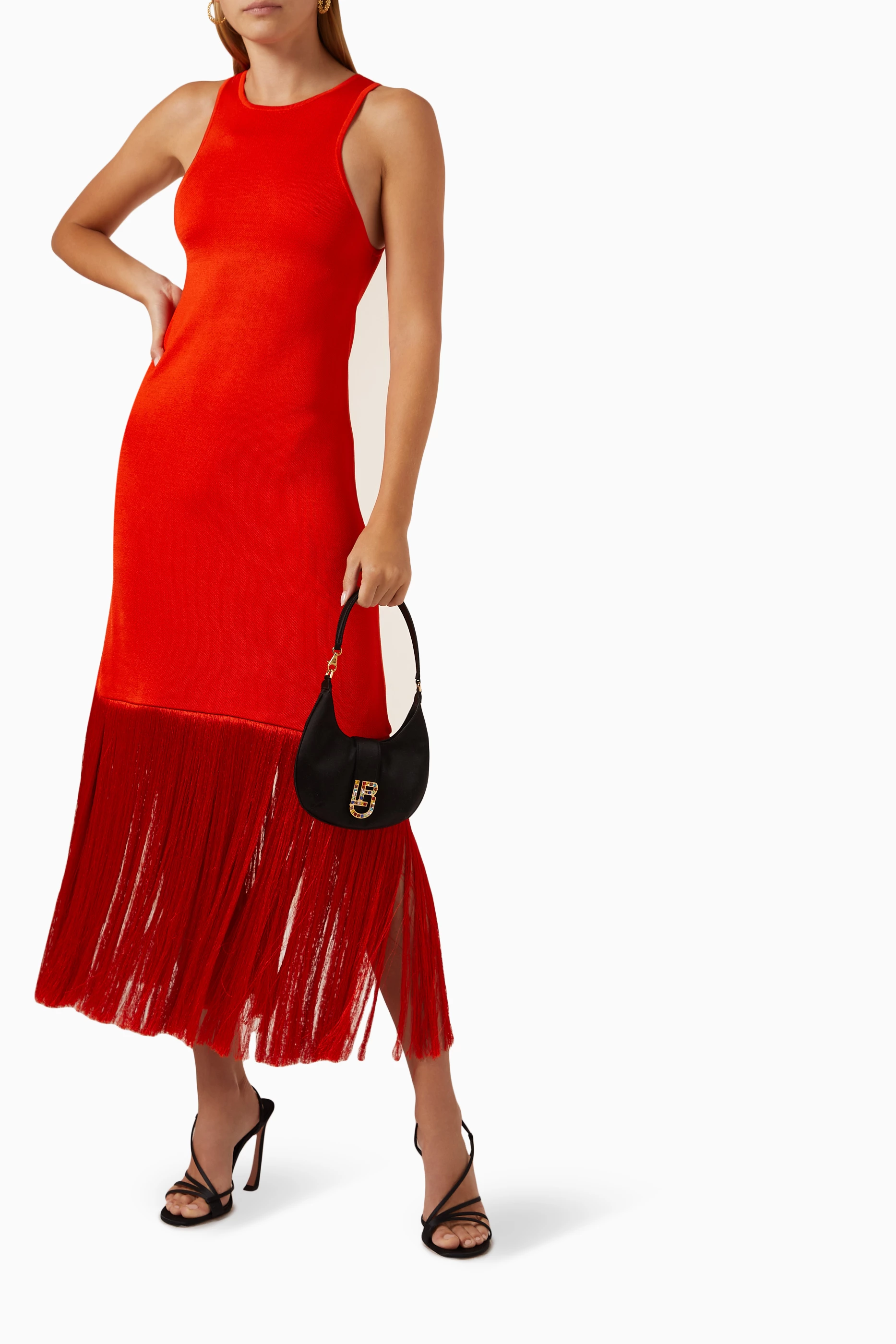 Alexis red fringe dress cheap