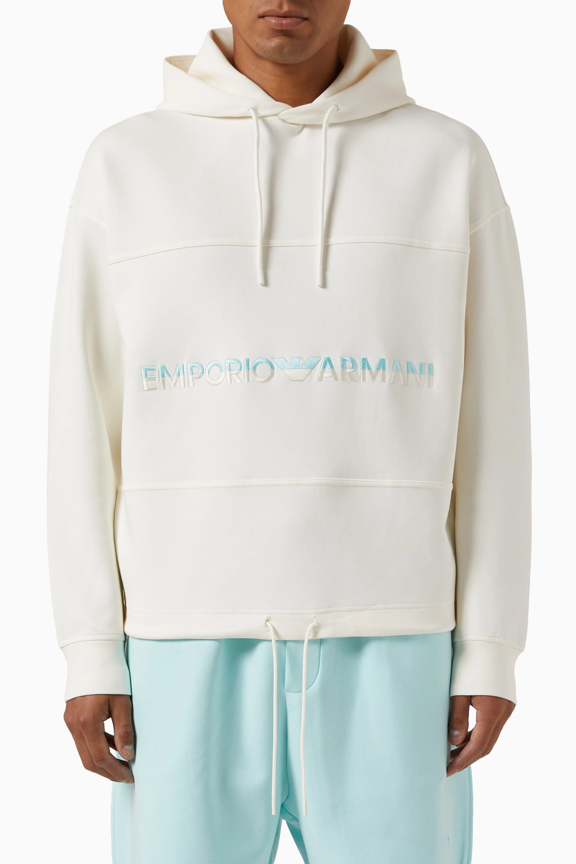 Emporio armani white hoodie on sale