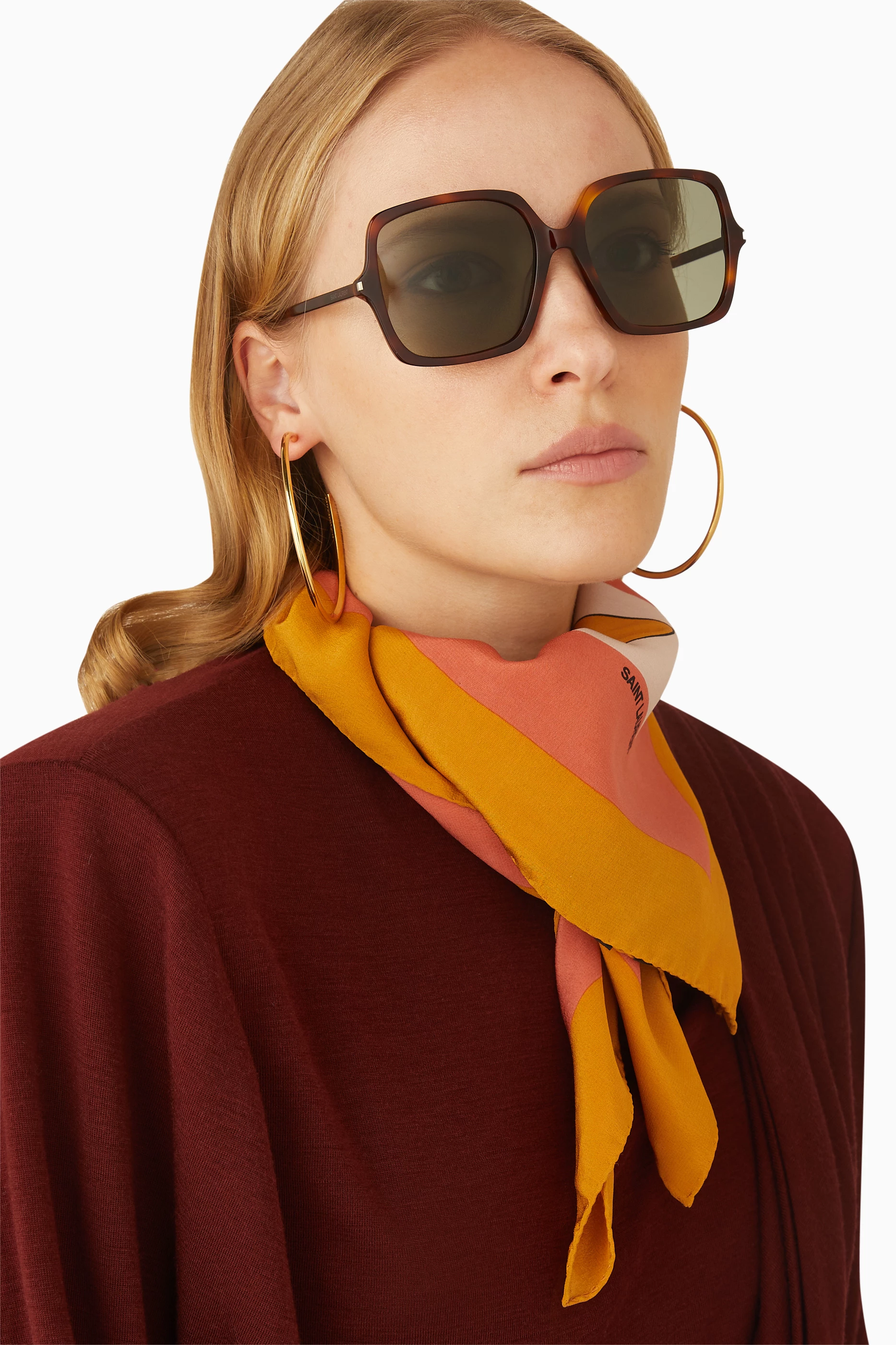 Saint laurent oversized shop square sunglasses