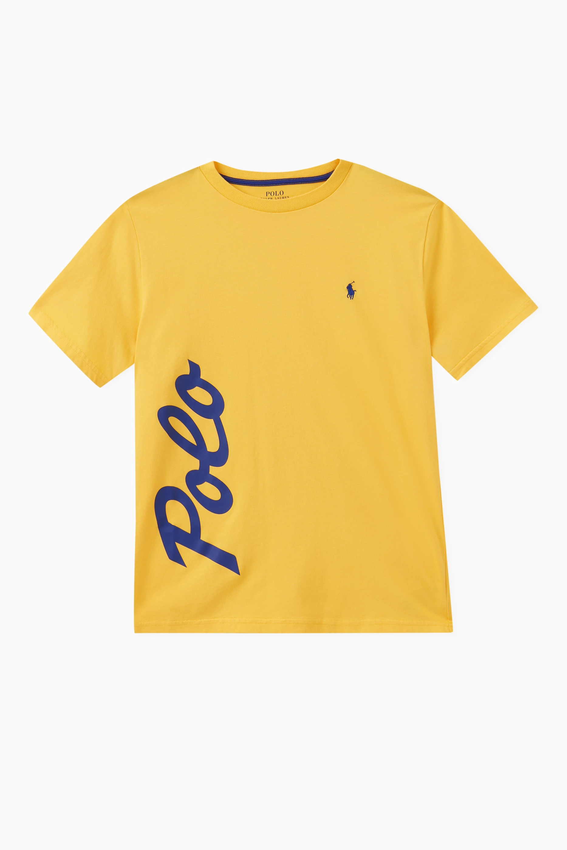 Buy Polo Ralph Lauren Yellow Logo Print T shirt in Cotton for Boys