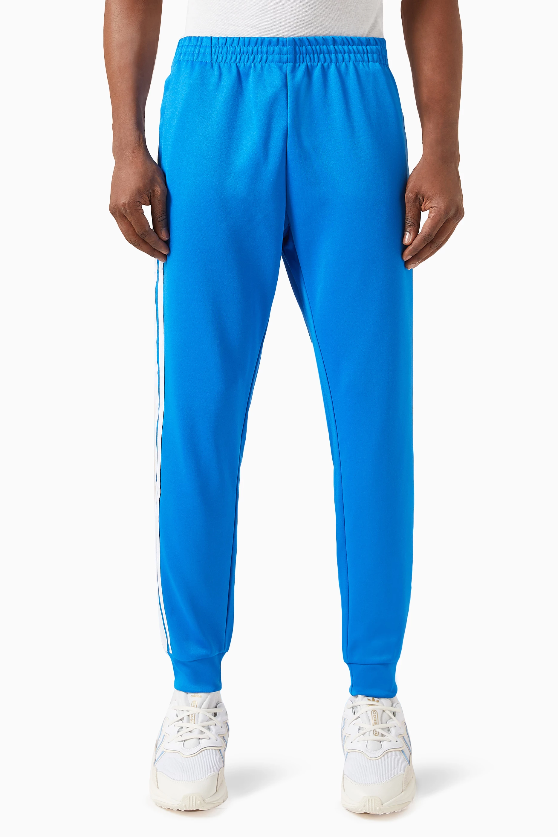 Buy adidas Blue Superstar Track Pants in Recycled Polyester Blend