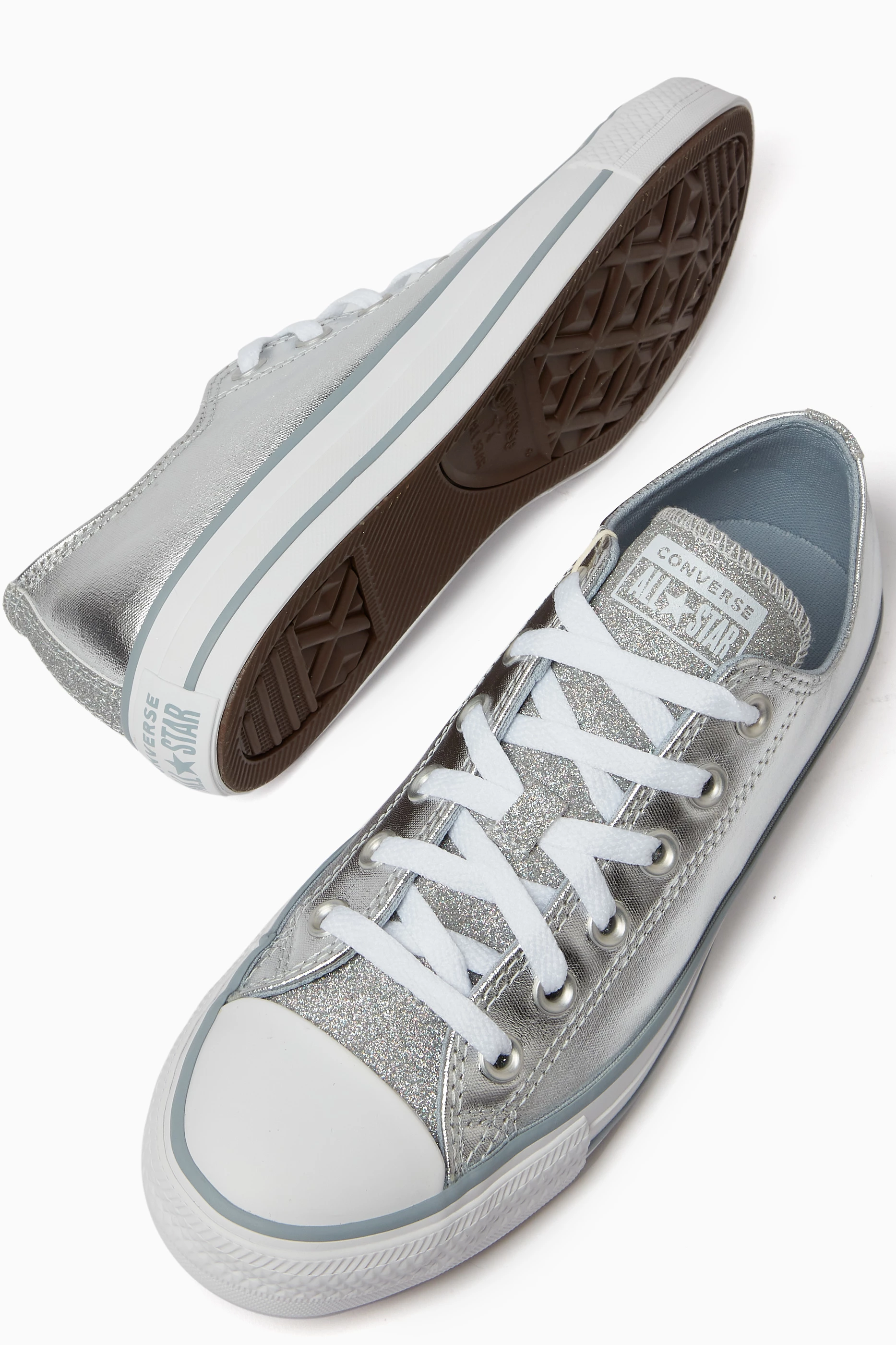 Silver deals converse sneakers