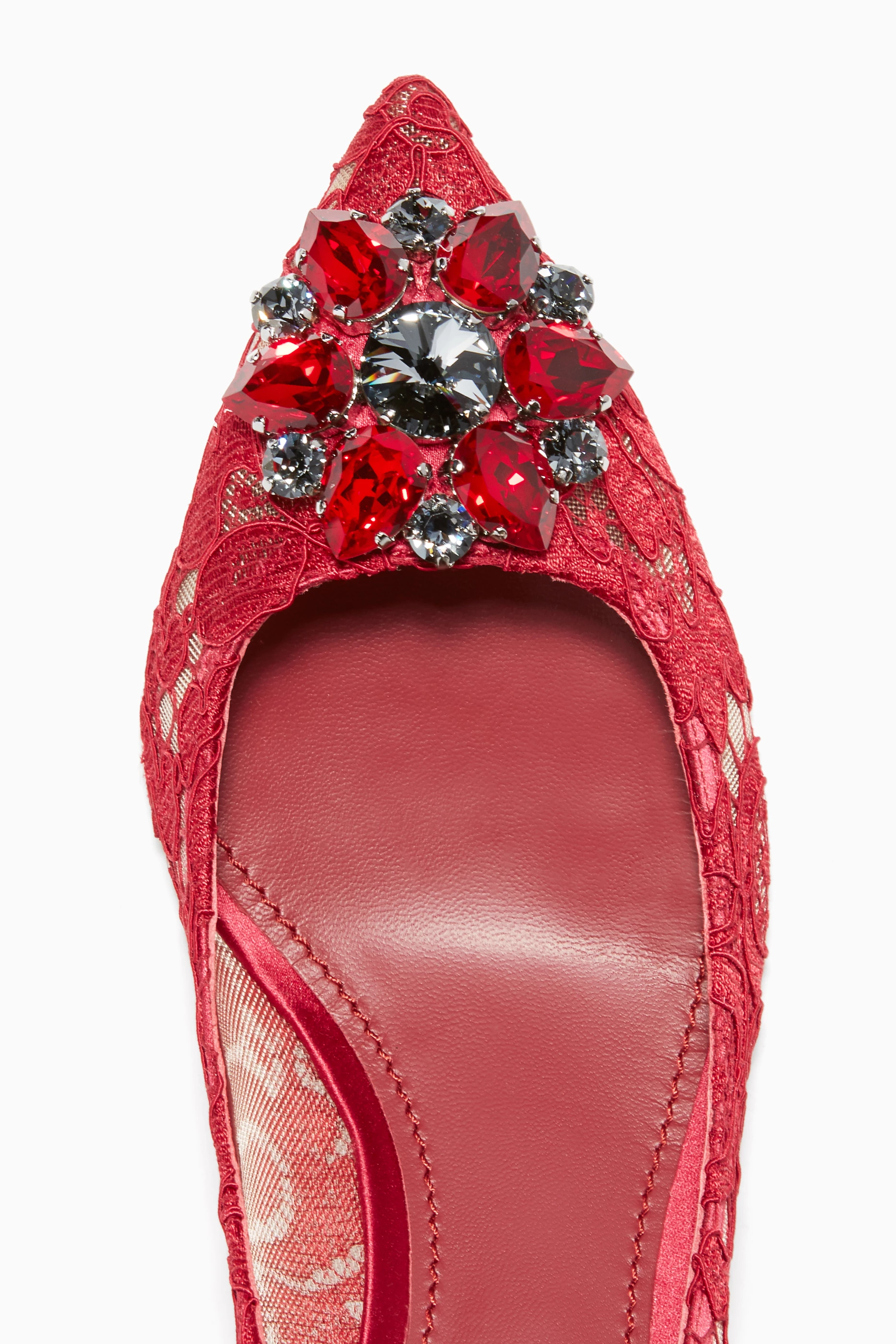 新作*DOLCE&GABBANA*Bellucci レースパンプス 85mm レッド Dolce and Gabbana Bellucci lace red heels For Sale at