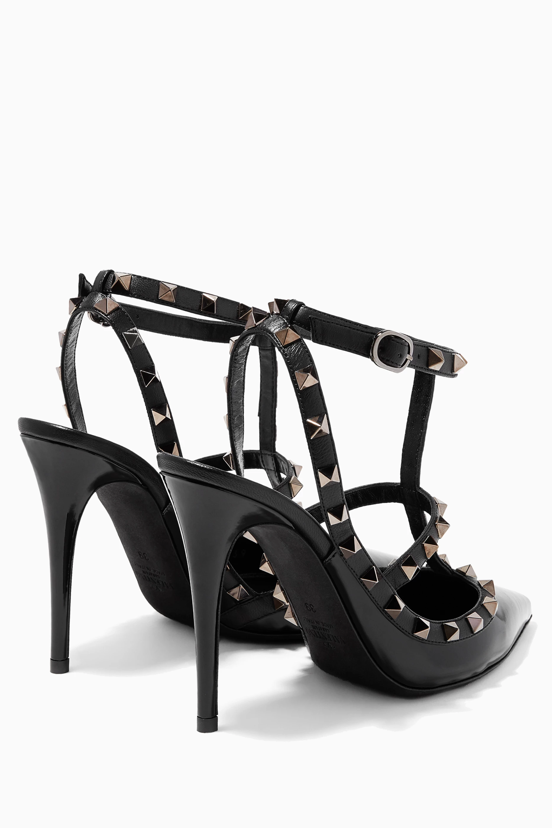 Buy Valentino Garavani Black Noir Single-Strap Rockstud Patent
