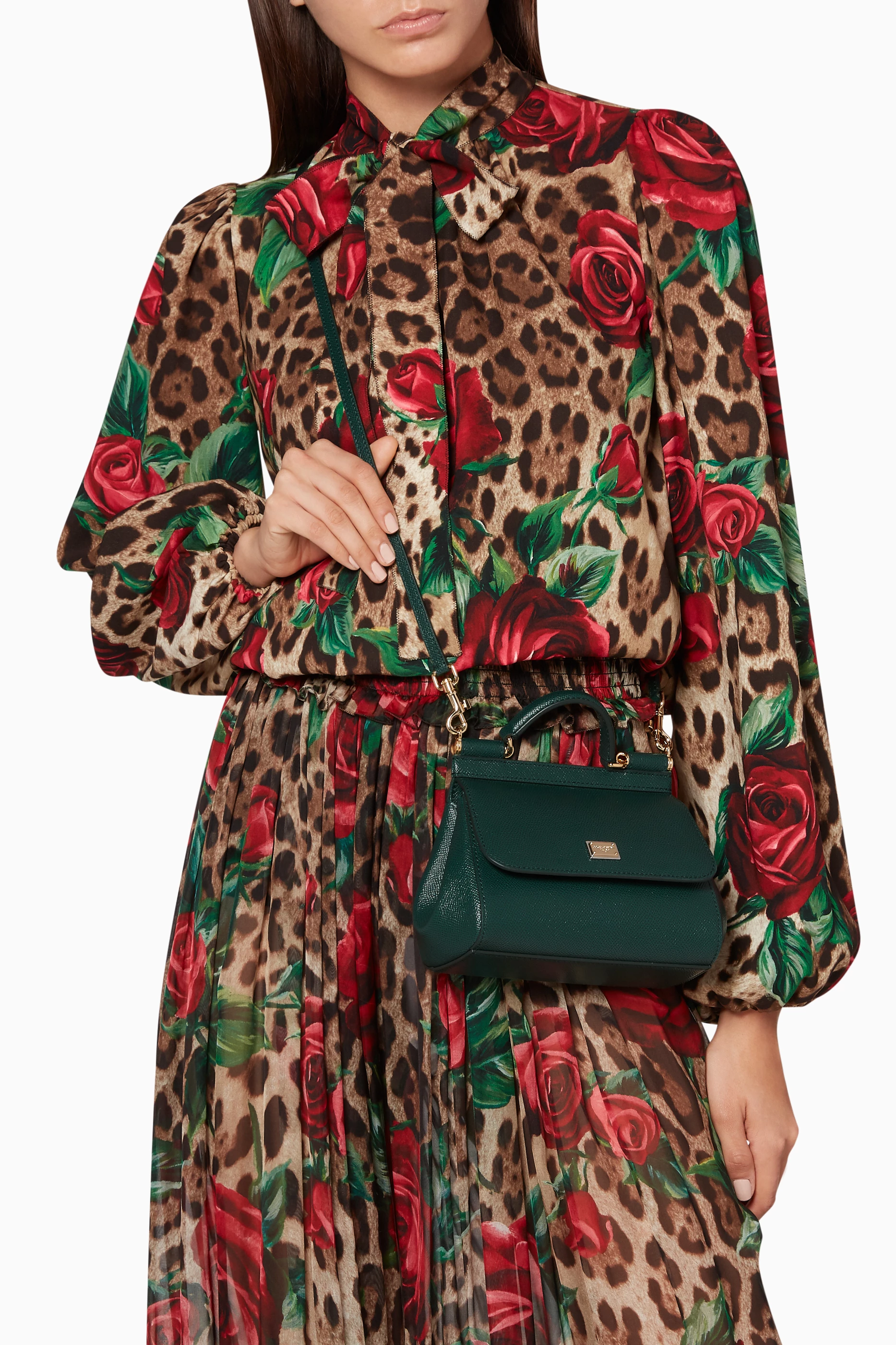 Buy Dolce & Gabbana Green Dark-Green Mini Sicily Bag for