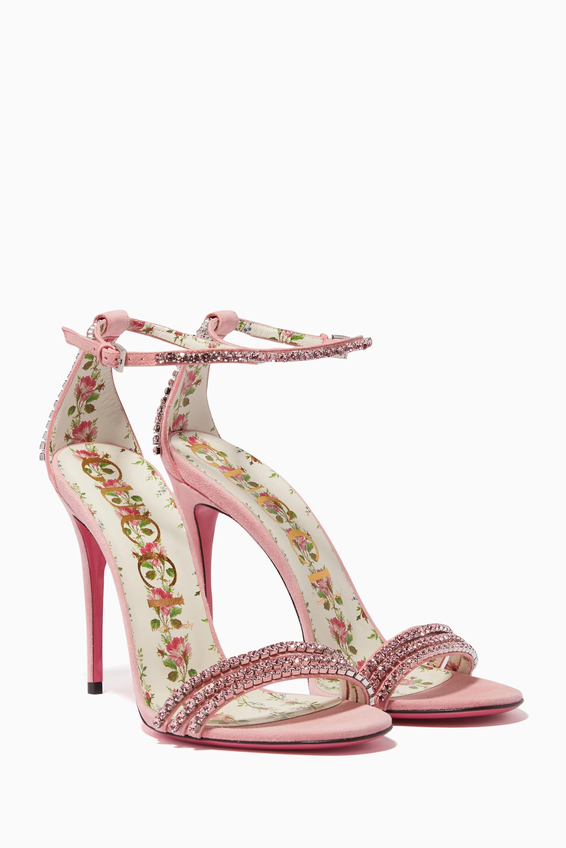 Buy Gucci Pink Light Pink Ilse Crystal Sandals for Women Online Ounass Kuwait