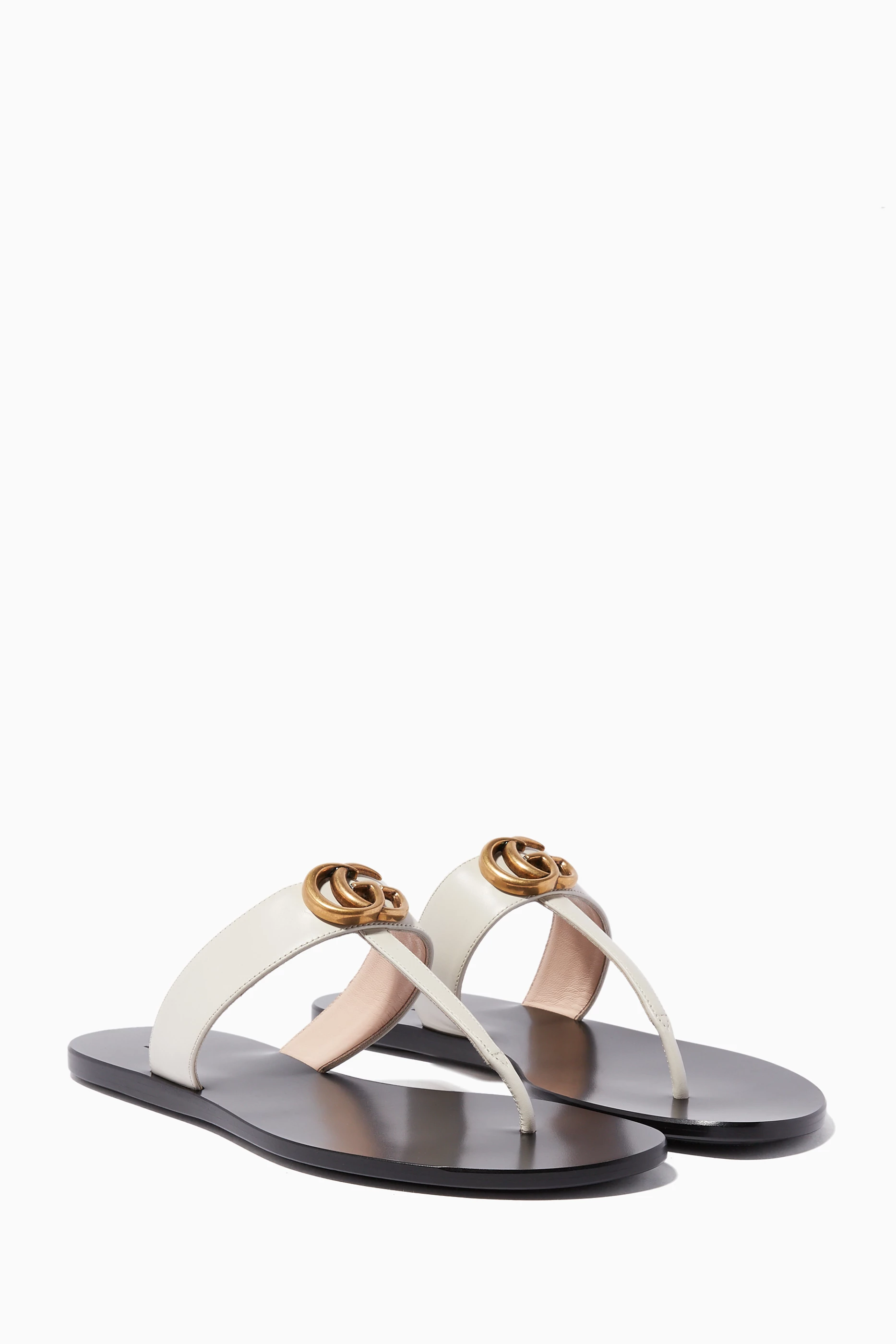 Buy Gucci White White Marmont GG Leather Sandals for Women Online Ounass Kuwait