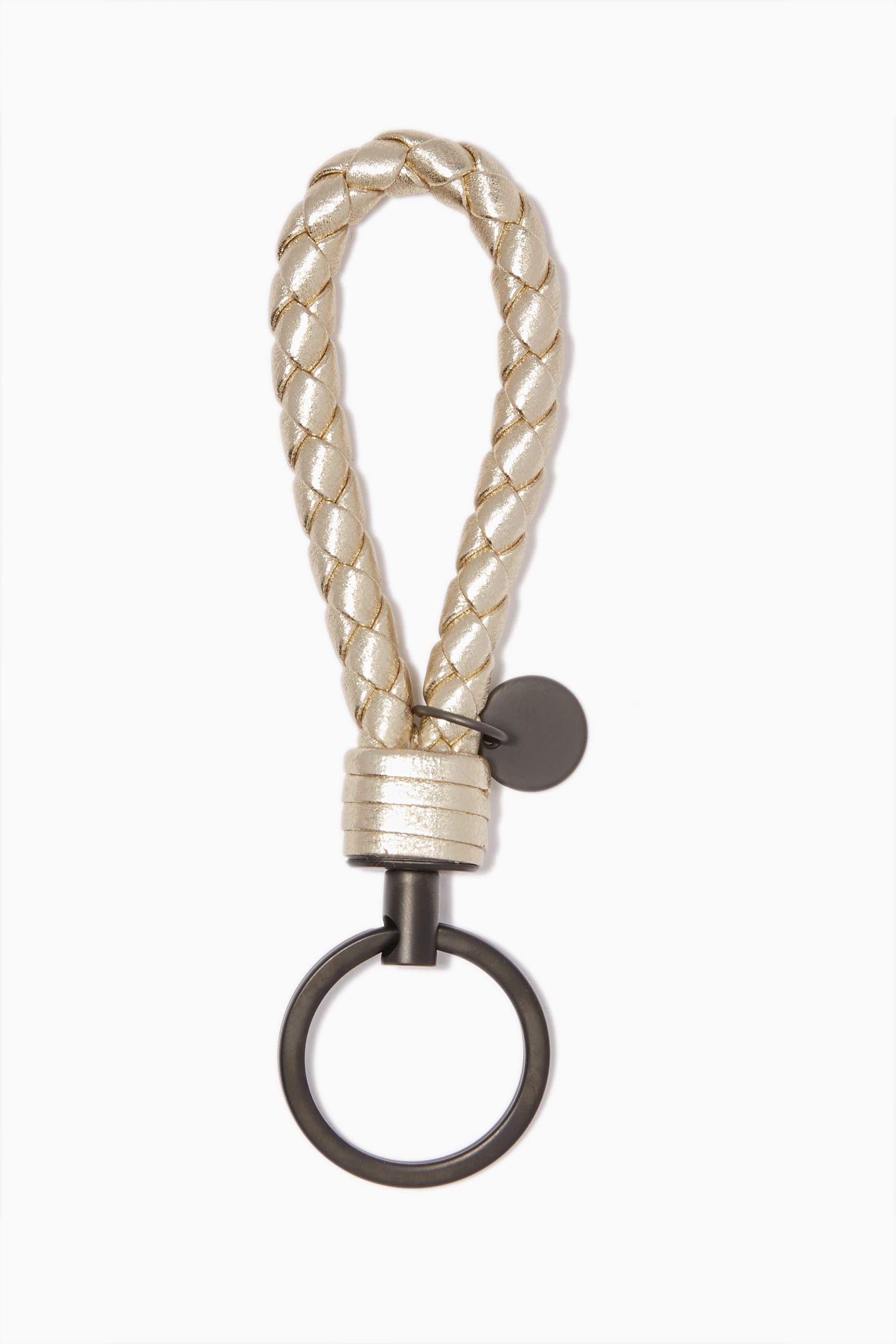 Buy Bottega Veneta Gold Gold Intrecciato Key Ring for Women