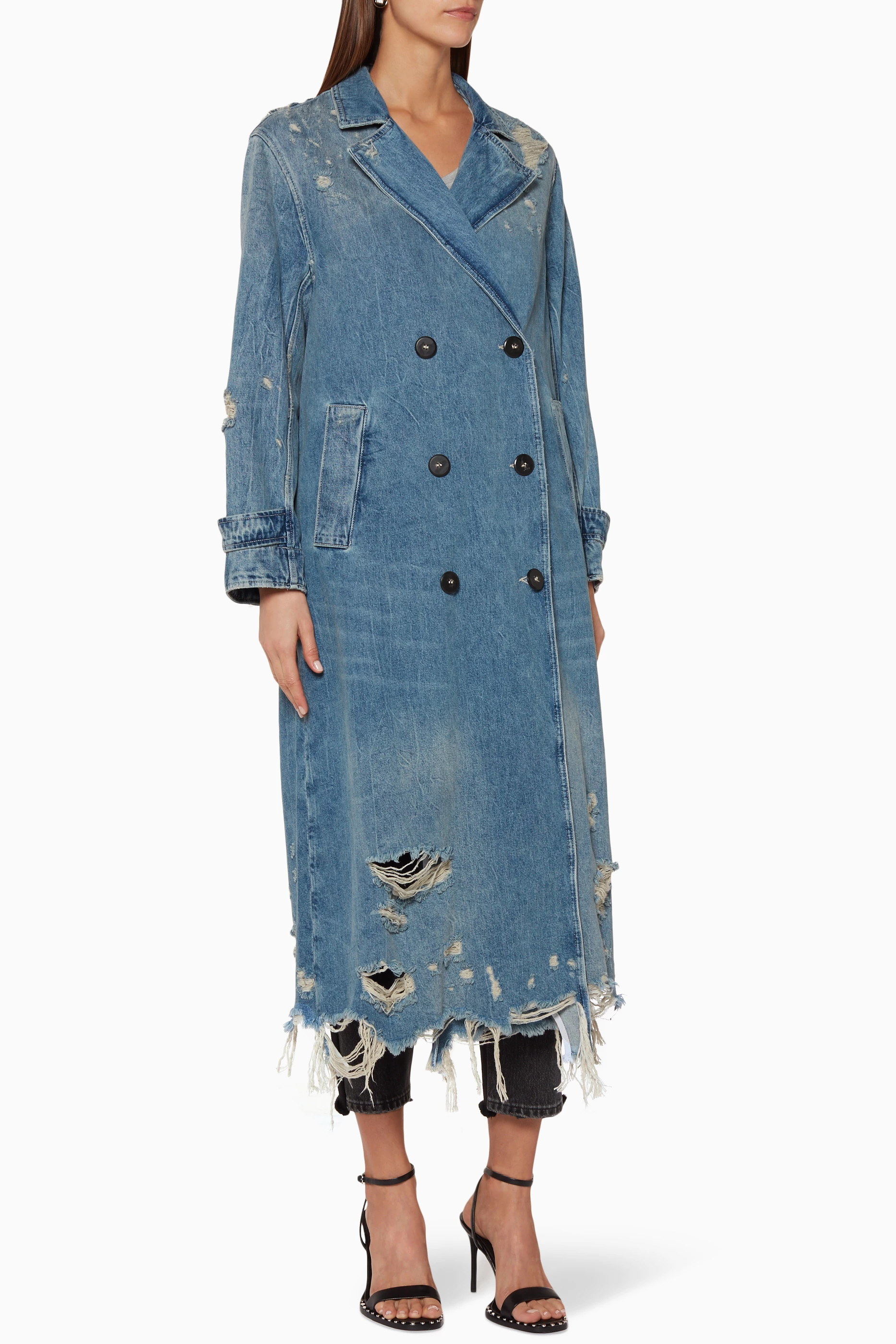 Alexander wang denim trench coat shop