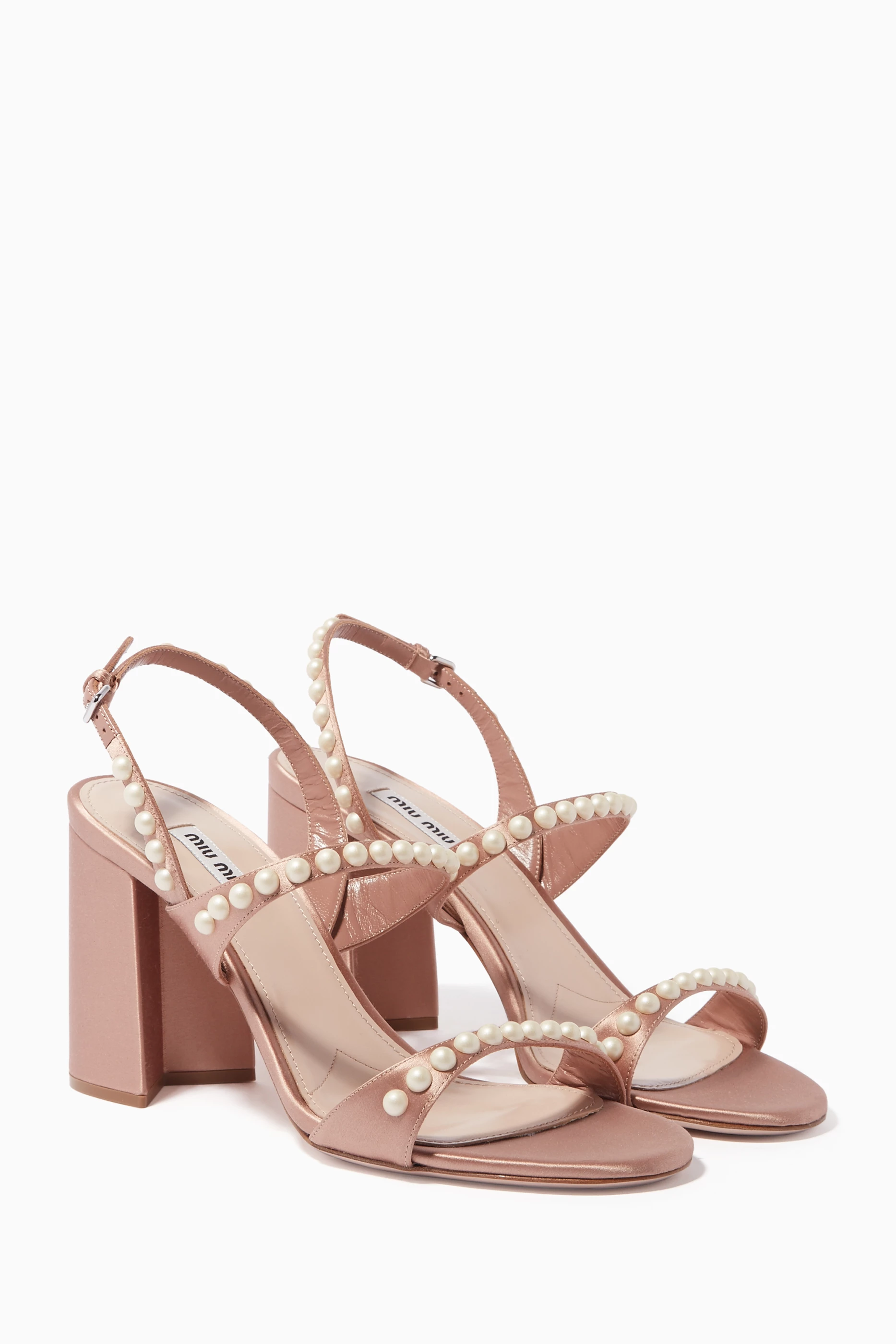Miu miu pearl slides sale