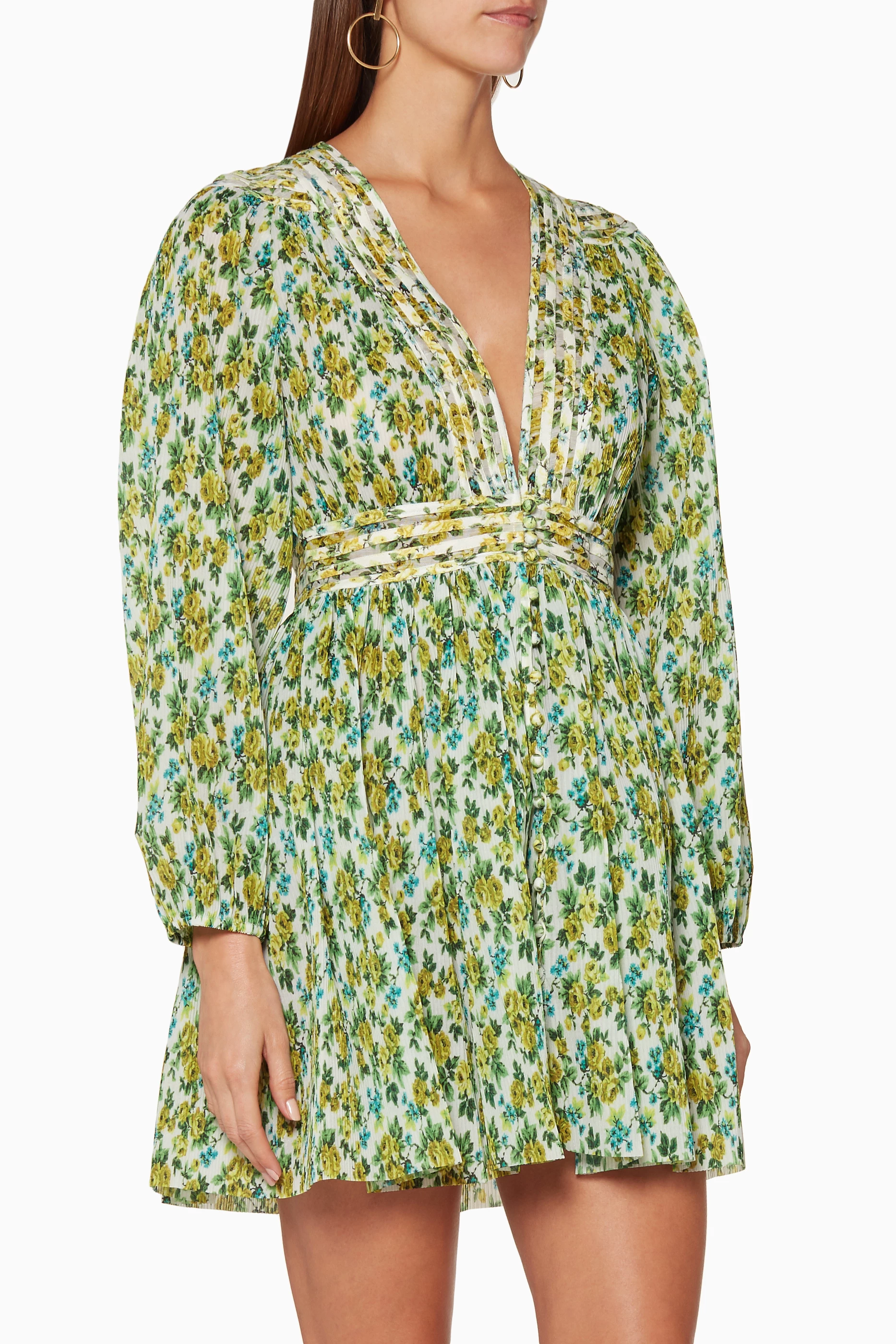 green emerald velvet dress Zimmermann maxi linen golden plunge dress with from – Urbanheer main image 1