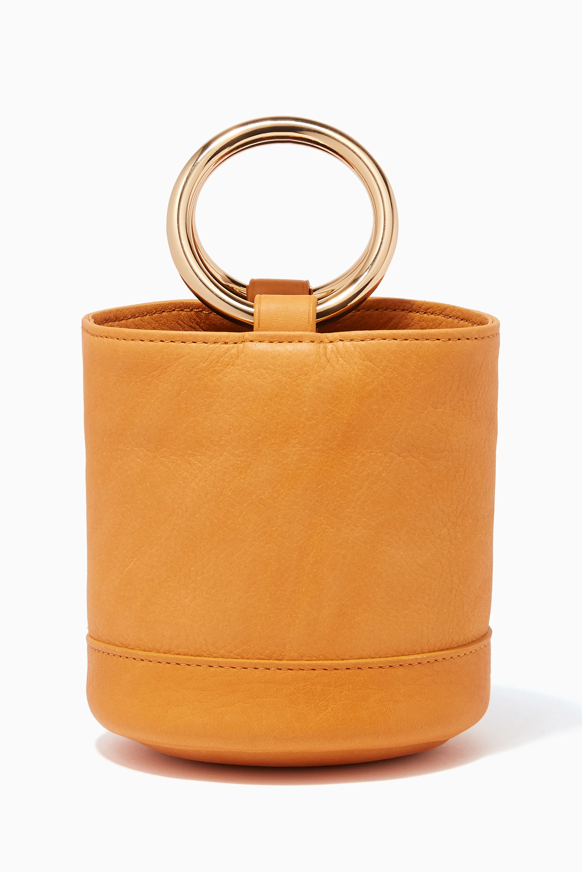 Buy Simon Miller Brown Sand Bonsai 15 Leather Bucket Bag for Women Online Ounass Kuwait