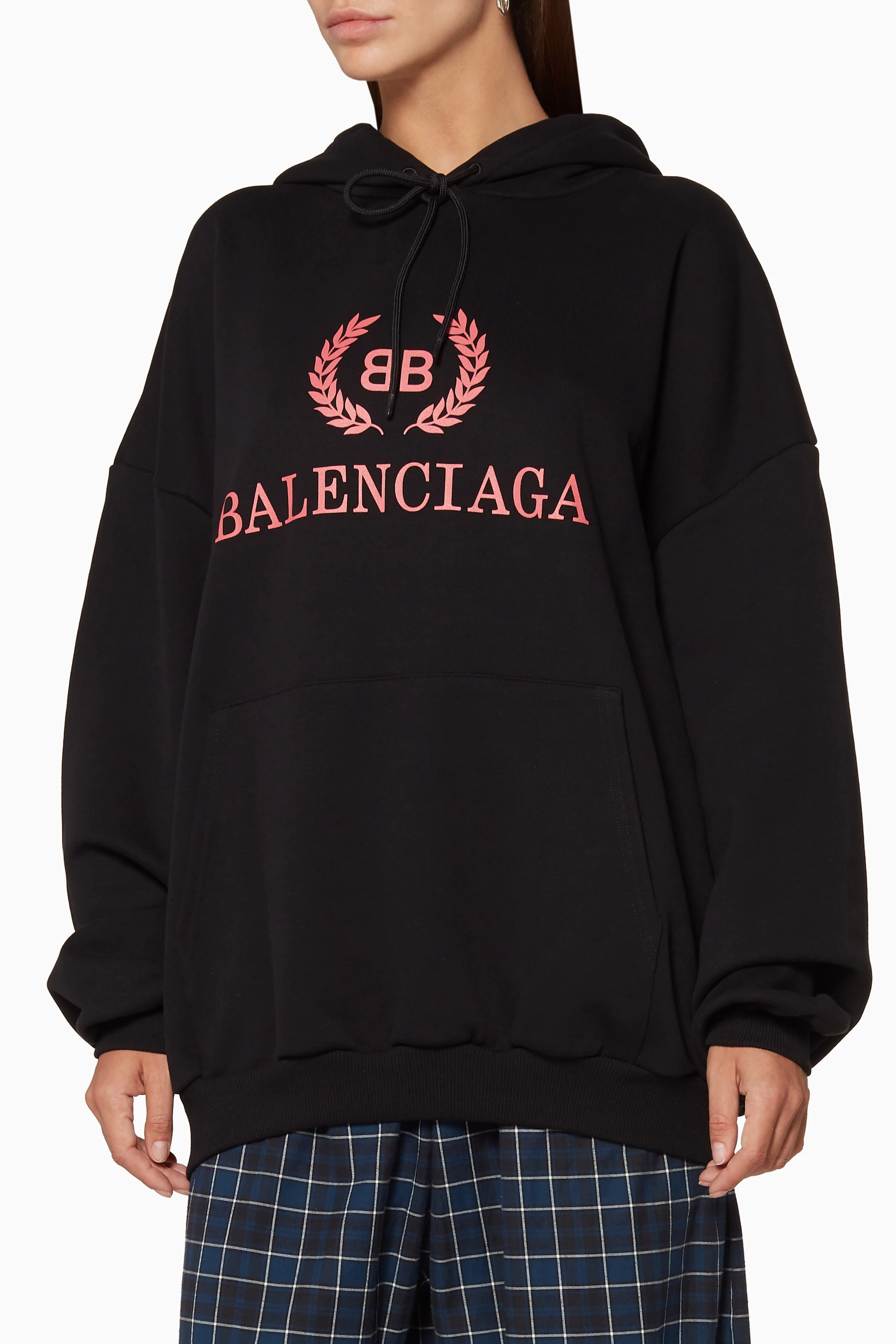Buy Balenciaga Black Black BB Crown Logo Hooded Sweatshirt for 