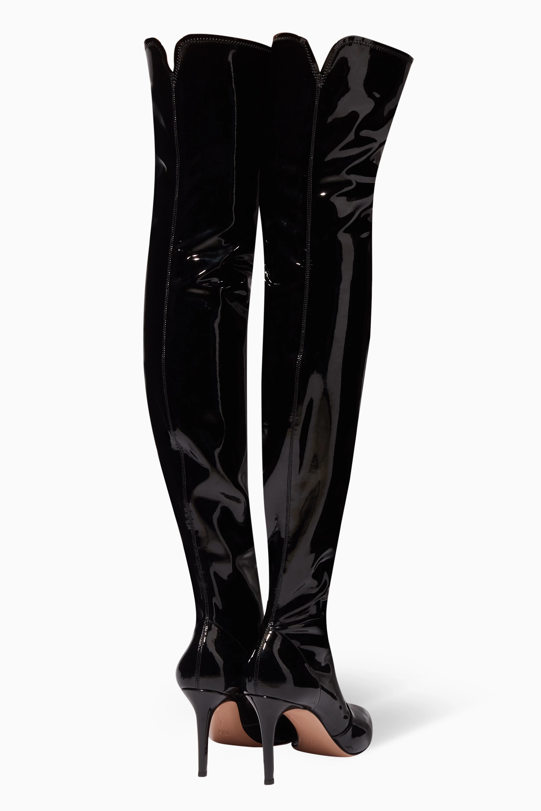 Buy Gianvito Rossi Black Black Vinyl Imogen Over The Knee Boots for Women Online Ounass Kuwait