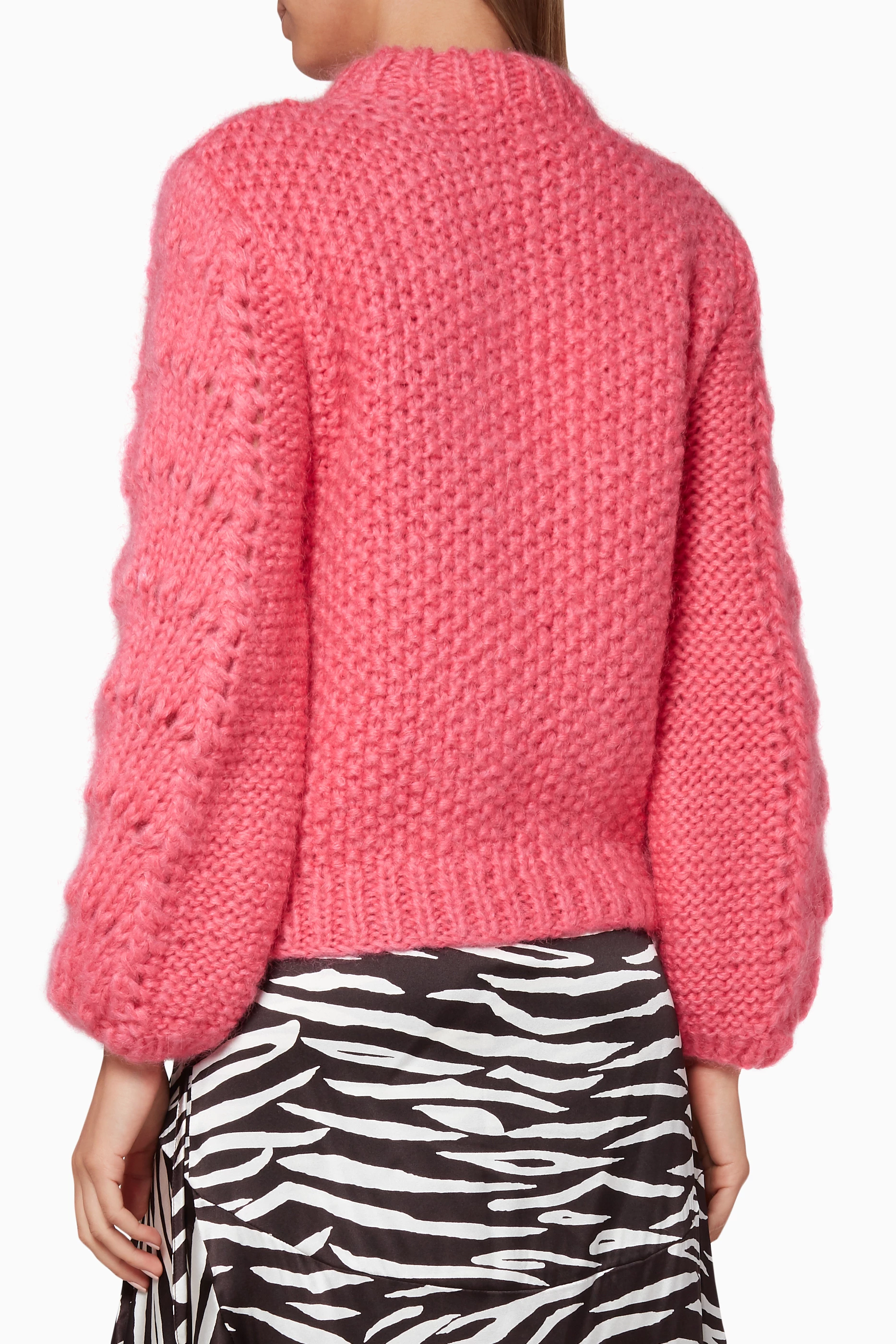 Ganni julliard sweater pink top