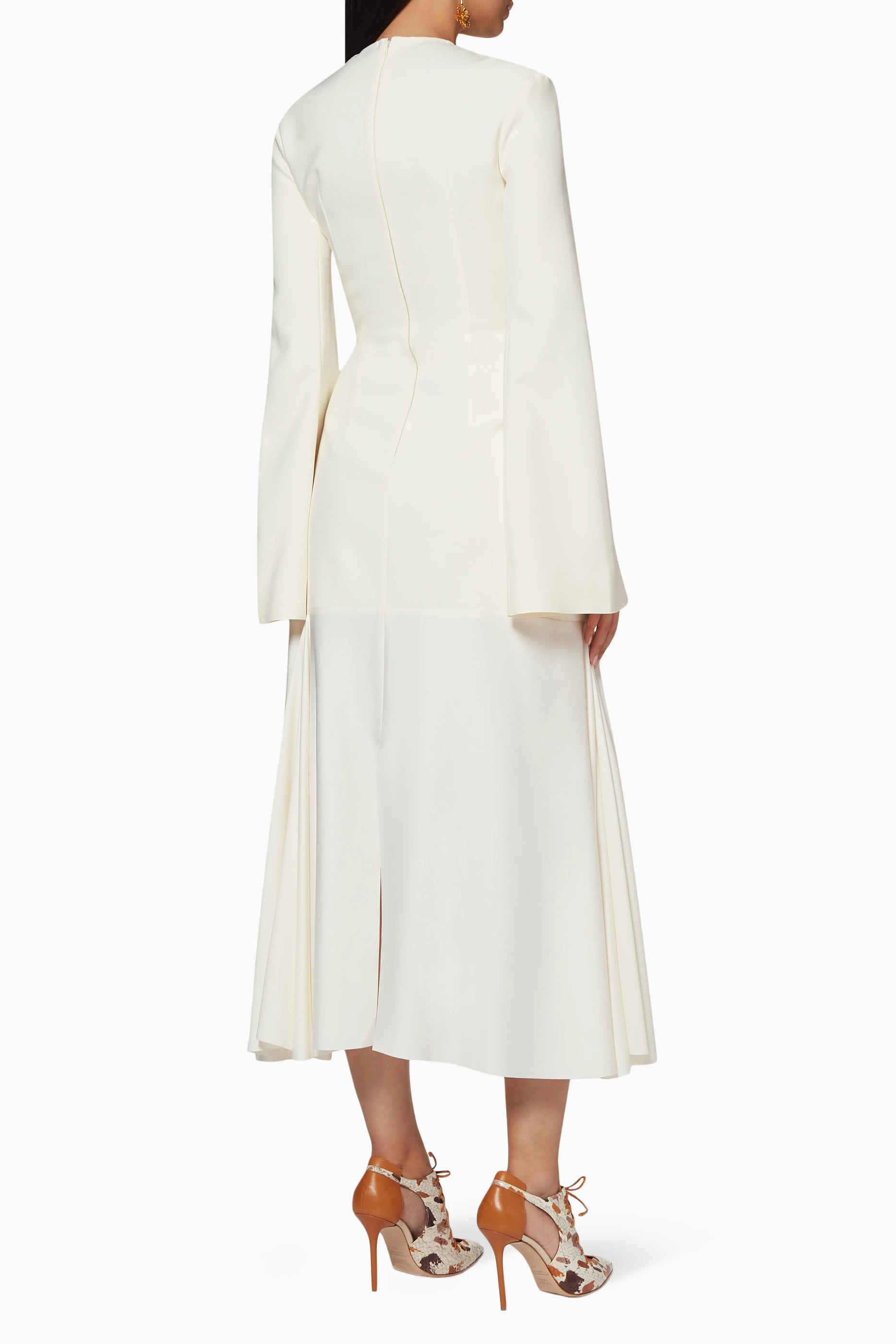 knee length dresses for ladies Women's Gaia Sheath V-Neck Lace Midi Dress XS/S/M/L/XL/Customize Cream MEAN  BLVD