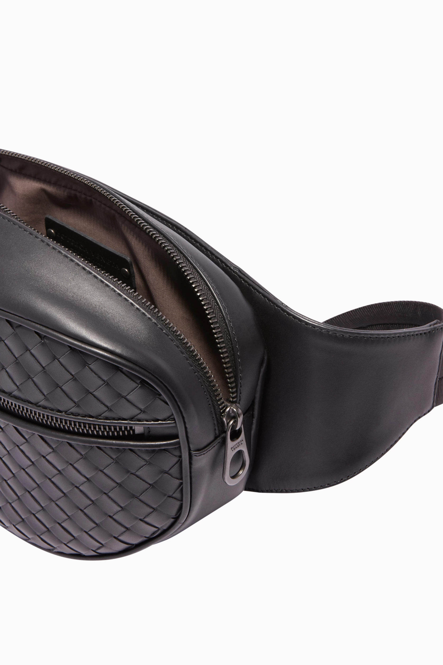Buy Bottega Veneta Black Black Intrecciato Leather Belt Bag for